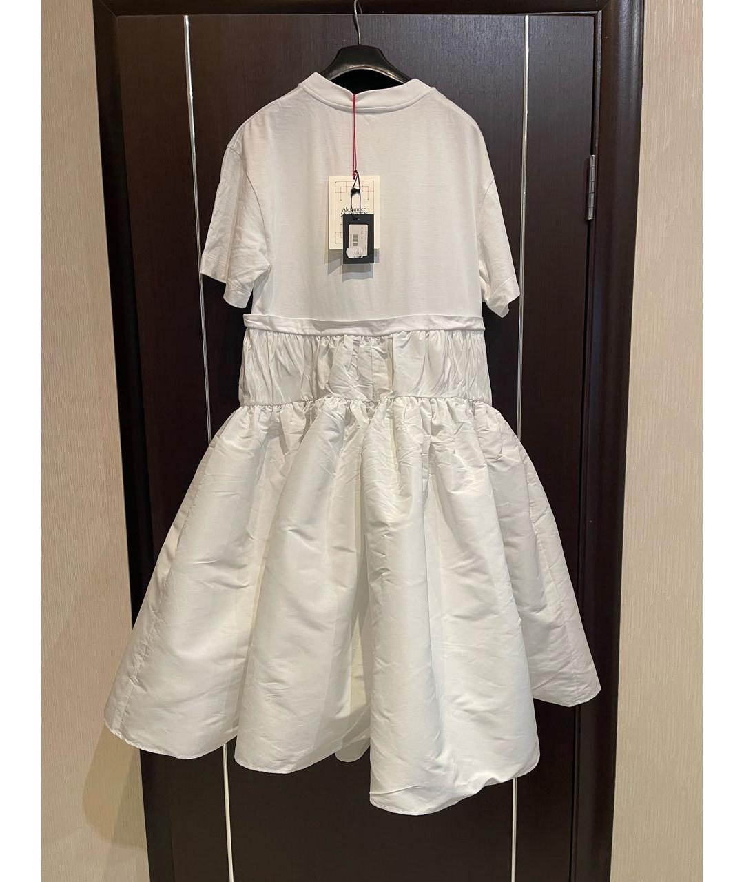 ALEXANDER MCQUEEN Белое хлопковое повседневное платье, фото 2