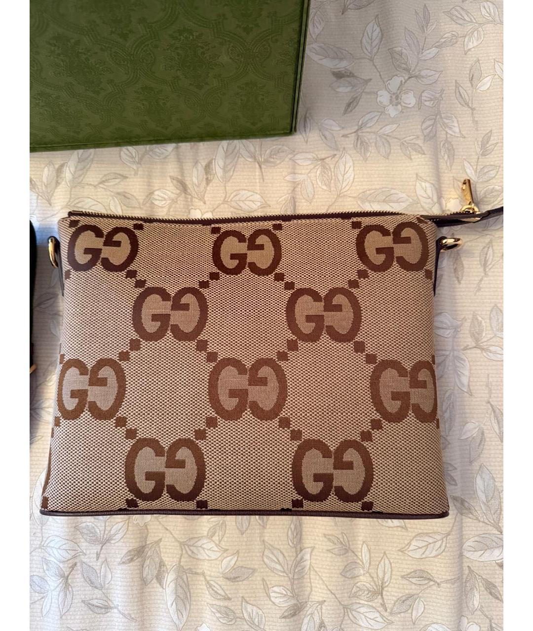 GUCCI Коричневая пелетеная сумка на плечо, фото 2