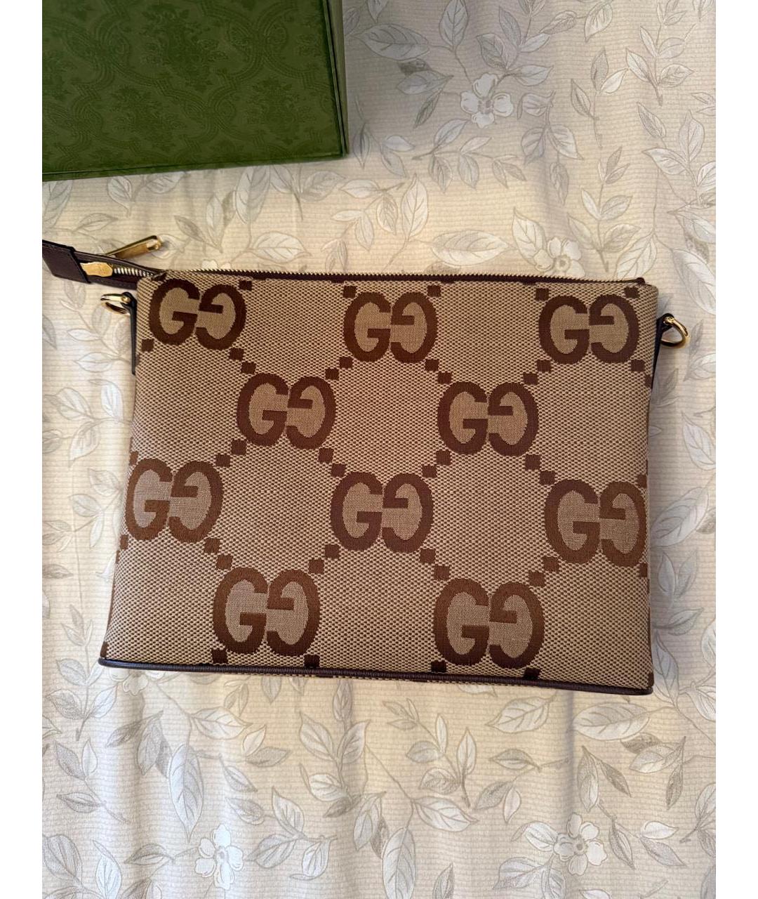 GUCCI Коричневая пелетеная сумка на плечо, фото 3