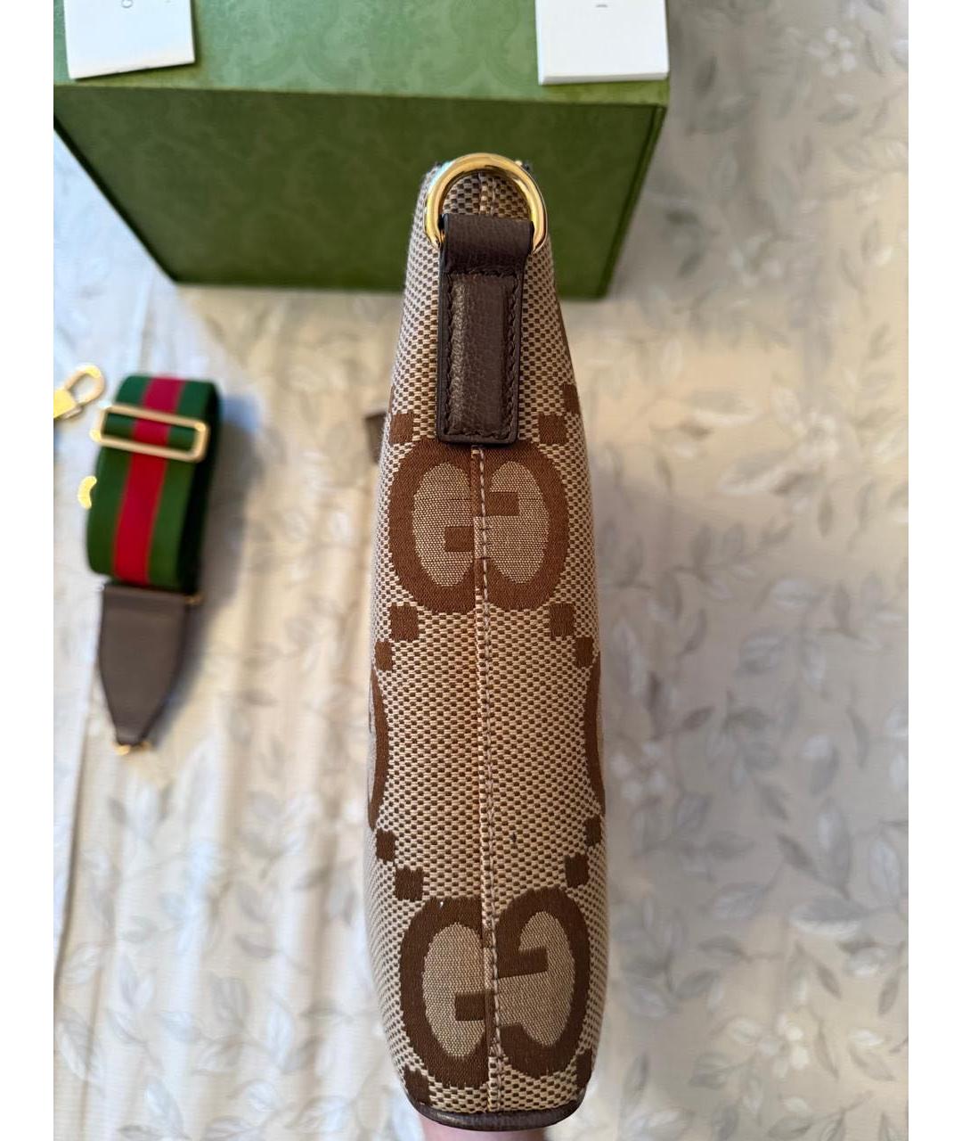GUCCI Коричневая пелетеная сумка на плечо, фото 4