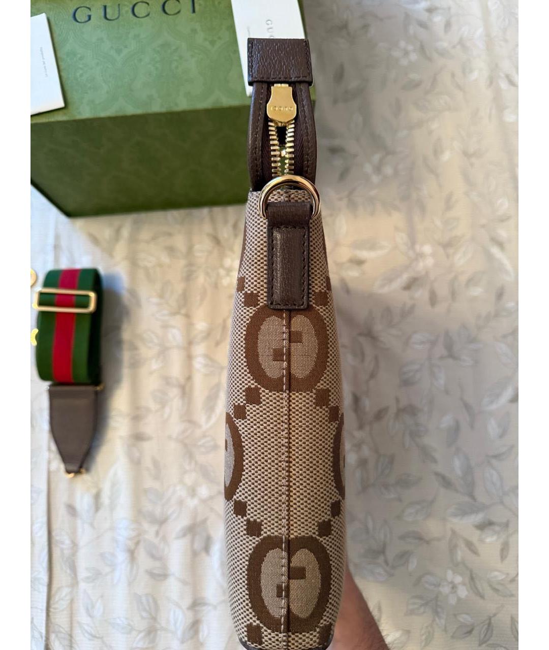 GUCCI Коричневая пелетеная сумка на плечо, фото 5