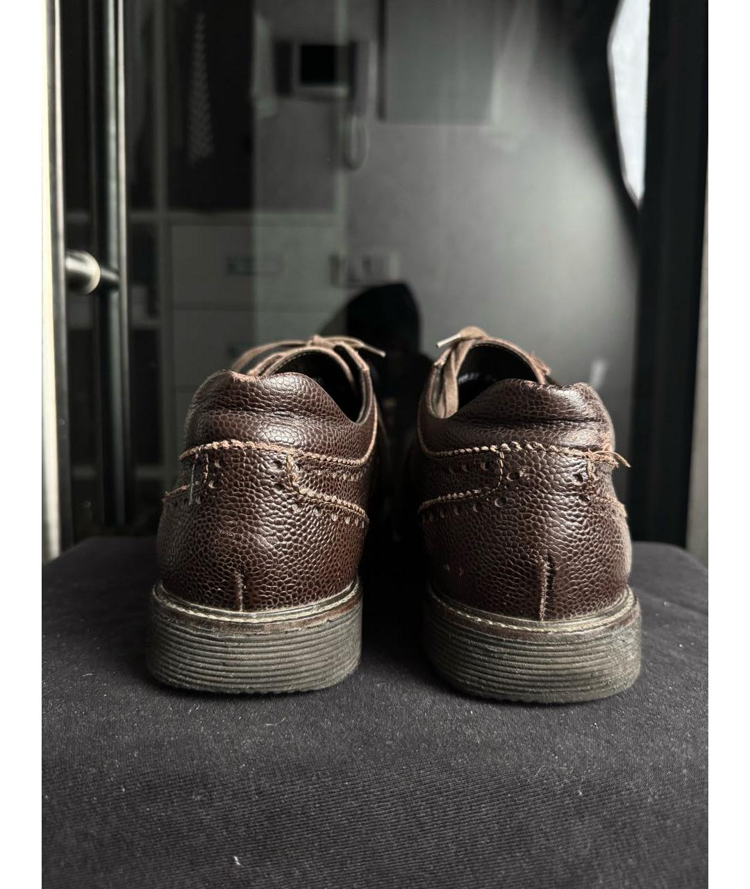 CORNELIANI Коричневые кожаные туфли, фото 4