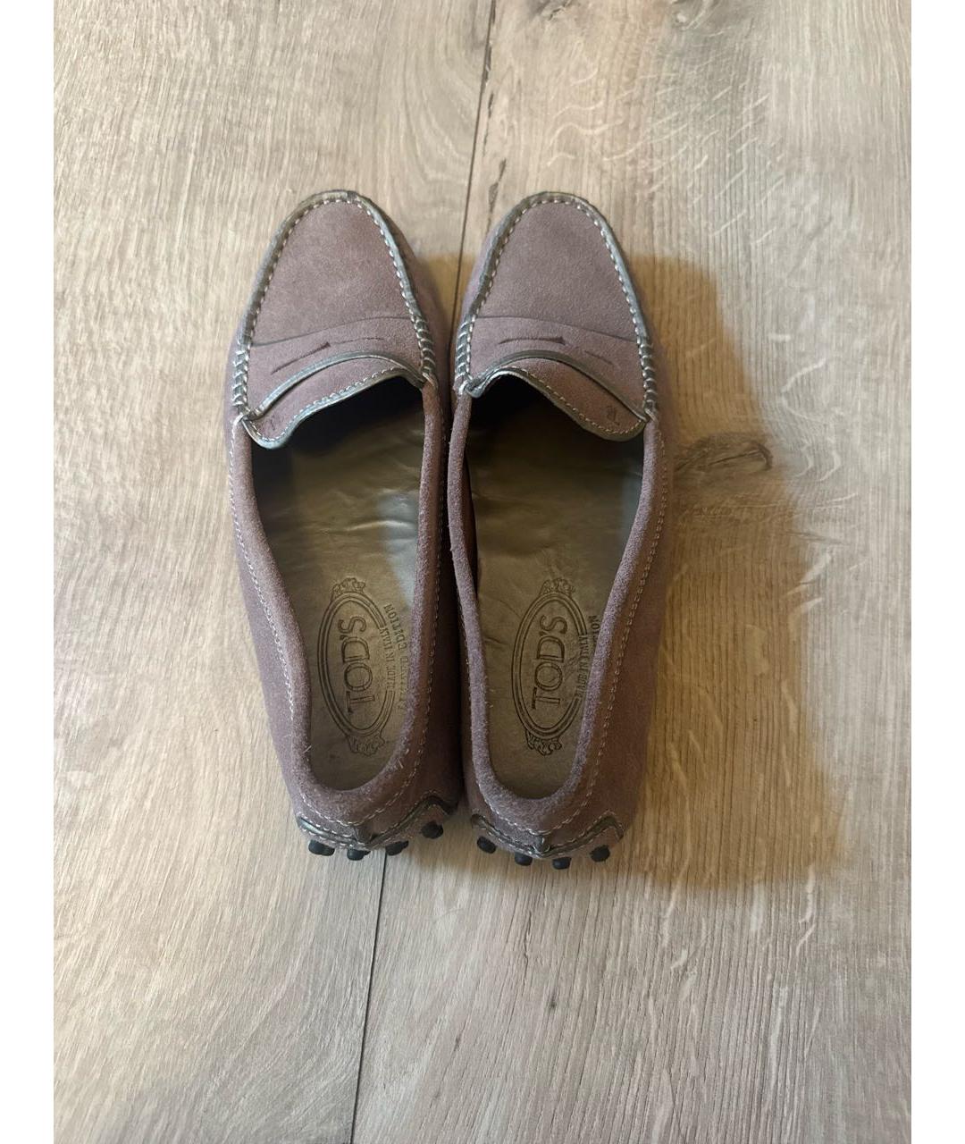 TOD'S Фиолетовые замшевые мокасины, фото 3