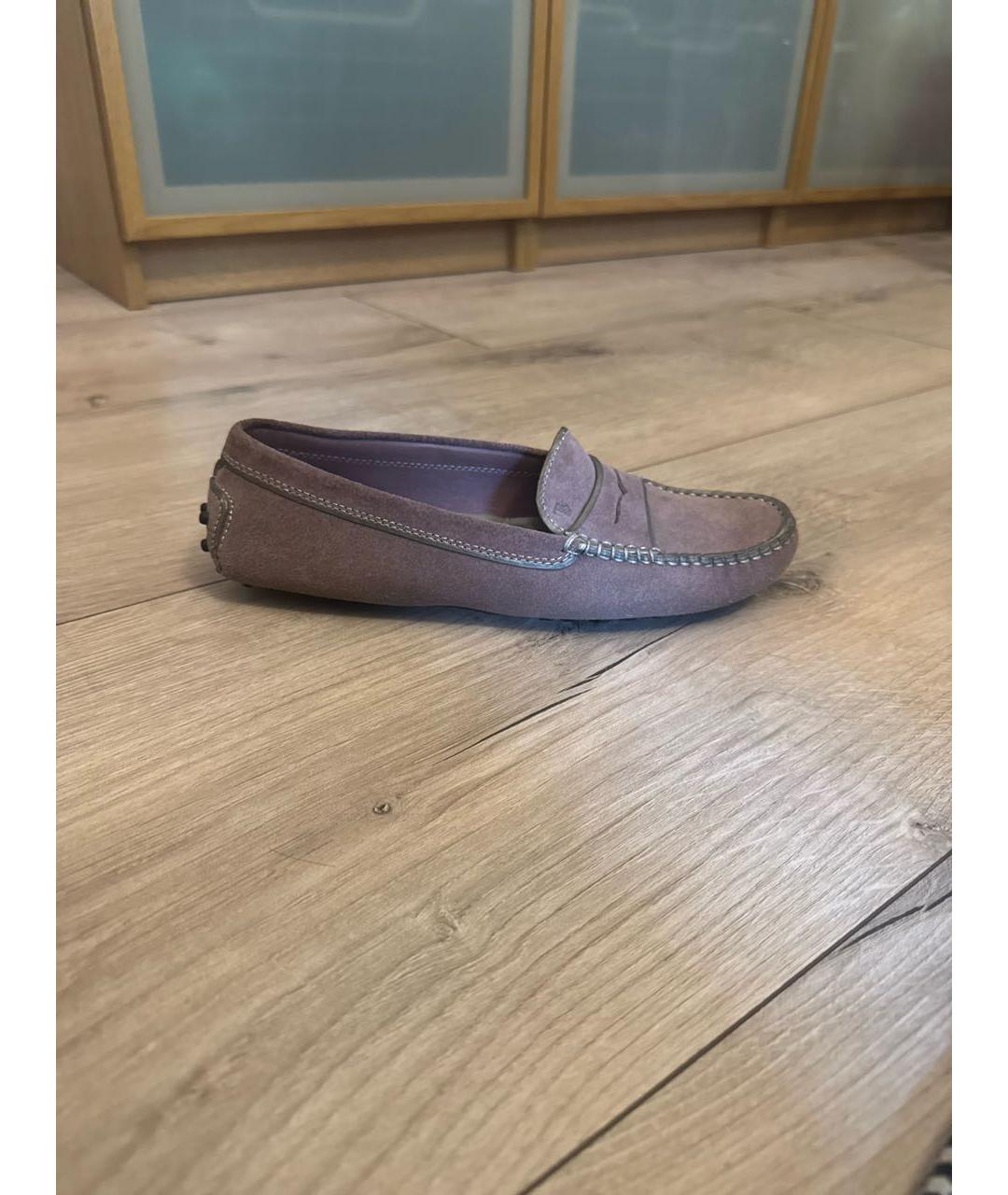 TOD'S Фиолетовые замшевые мокасины, фото 5