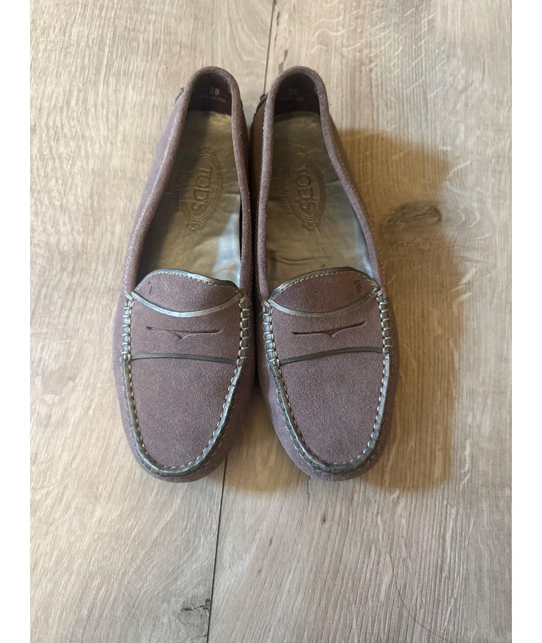 TOD'S Фиолетовые замшевые мокасины, фото 2