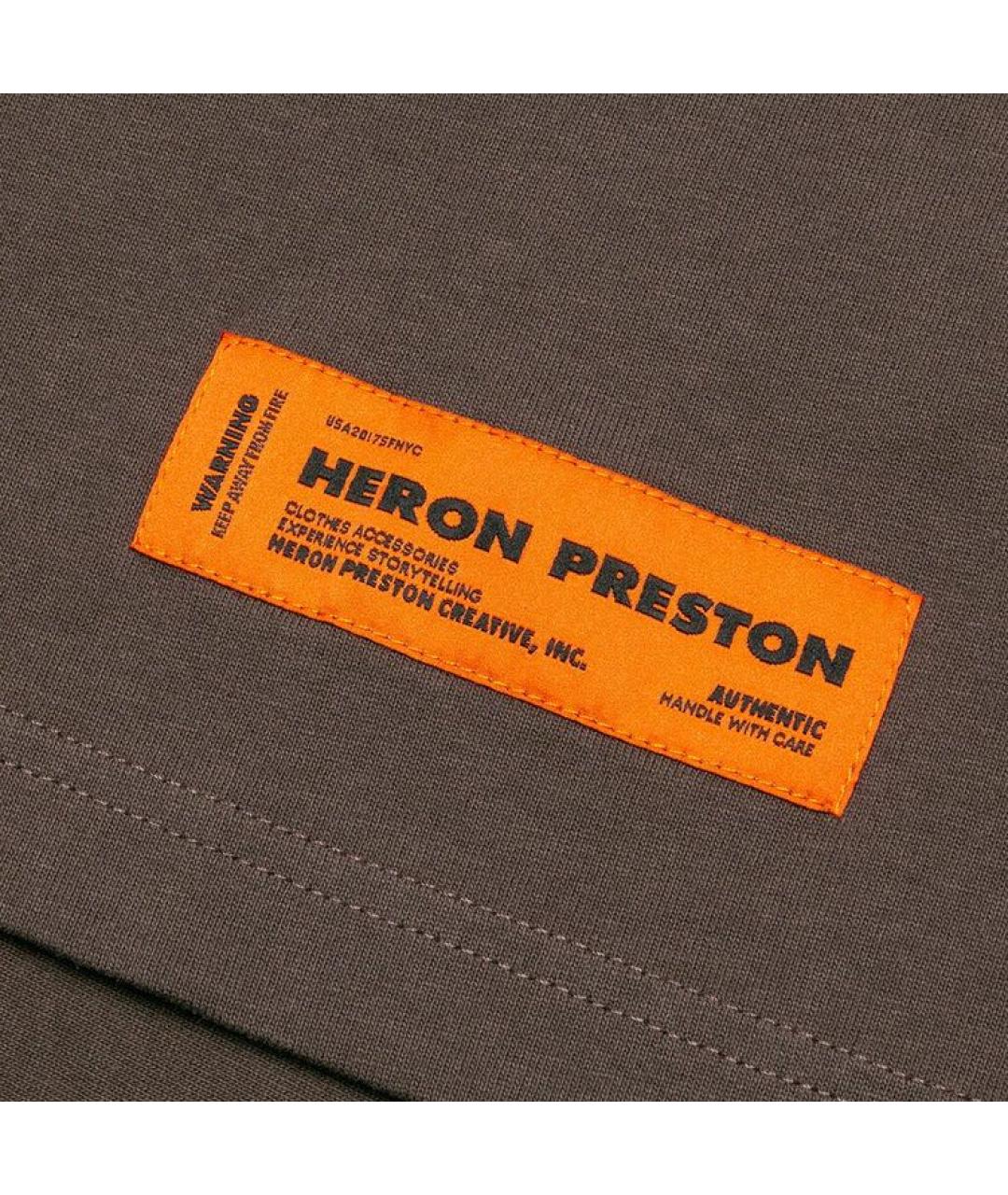 HERON PRESTON Коричневая хлопковая футболка, фото 4