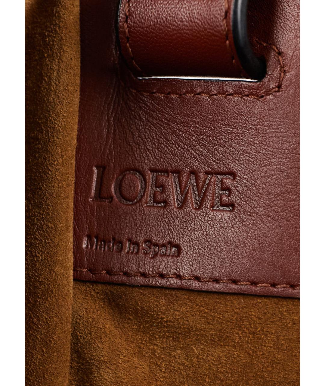 LOEWE Бежевая тканевая сумка с короткими ручками, фото 5