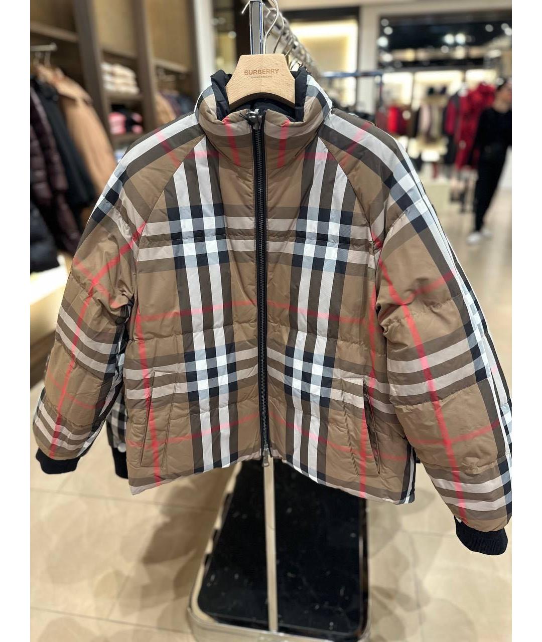 BURBERRY Коричневый полиэстеровый пуховик, фото 3