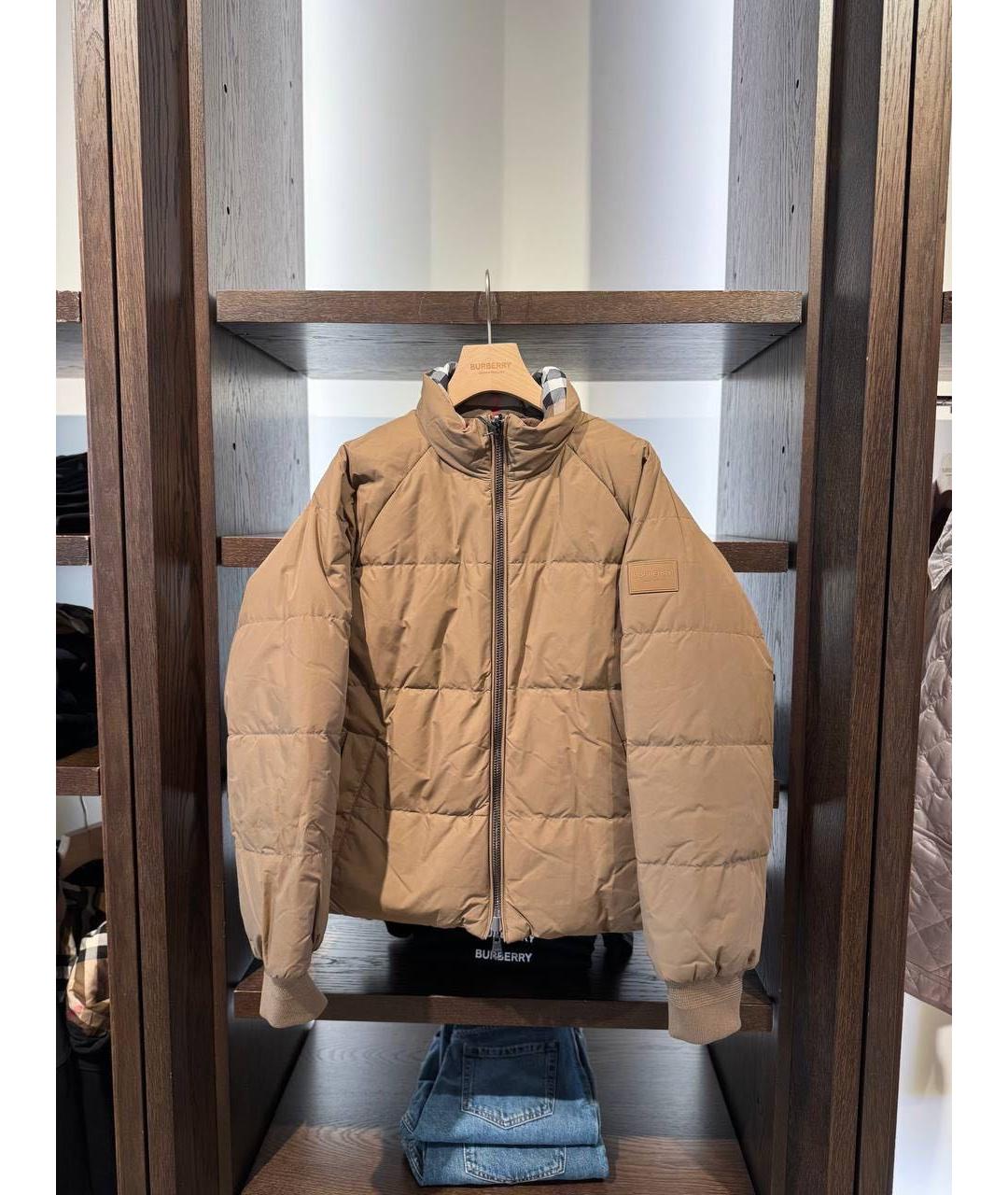BURBERRY Коричневый полиэстеровый пуховик, фото 9