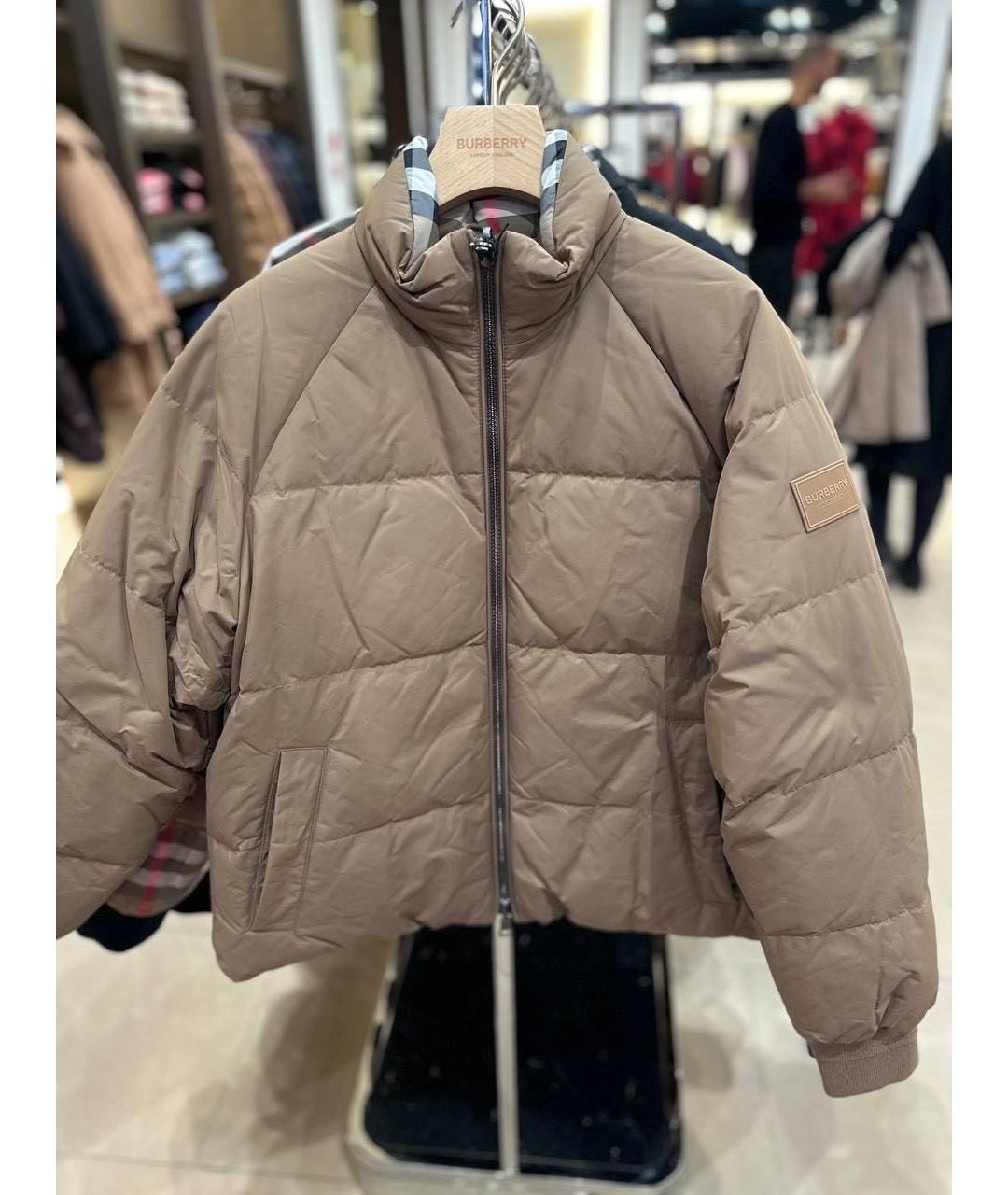 BURBERRY Коричневый полиэстеровый пуховик, фото 2