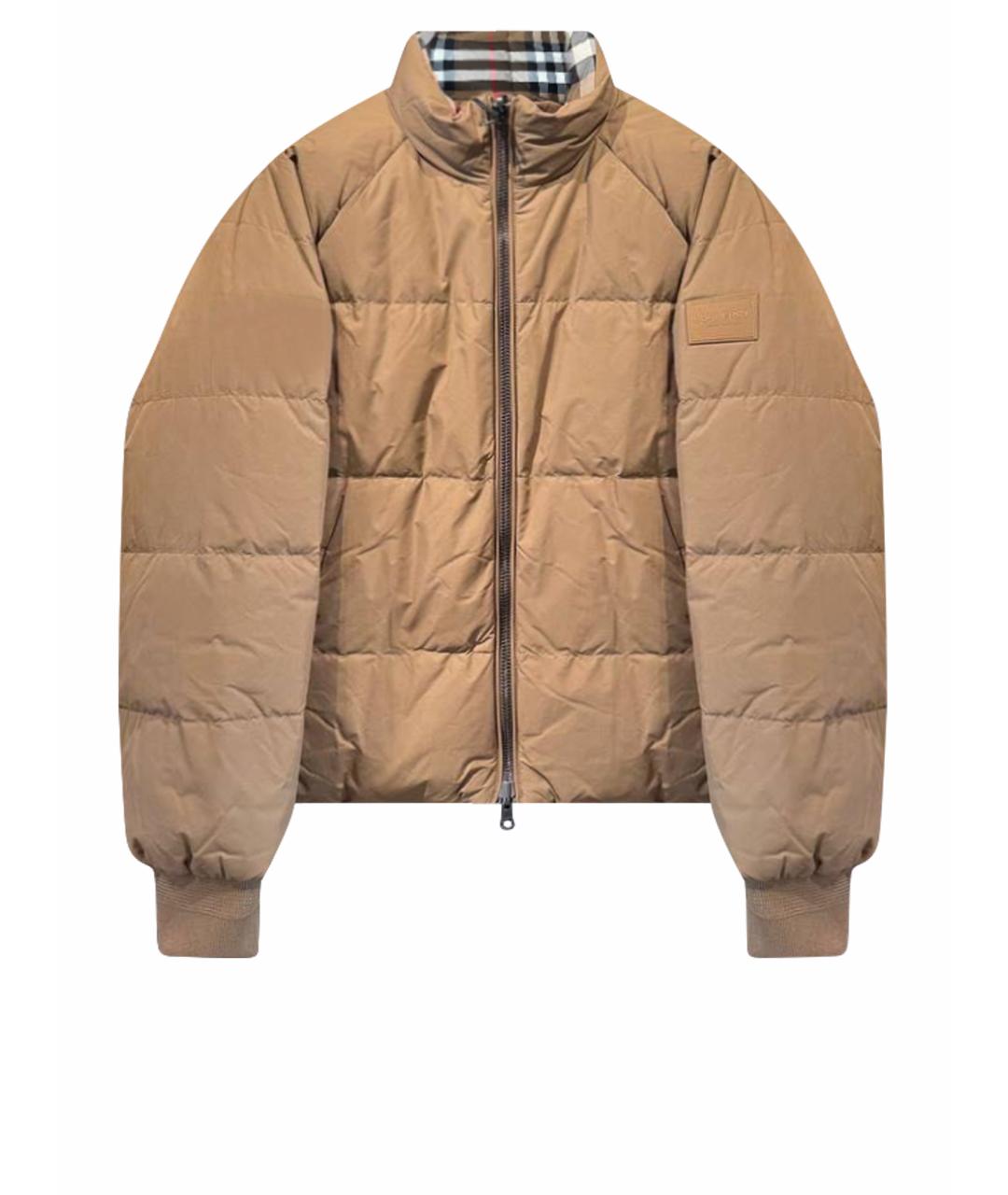 BURBERRY Коричневый полиэстеровый пуховик, фото 1