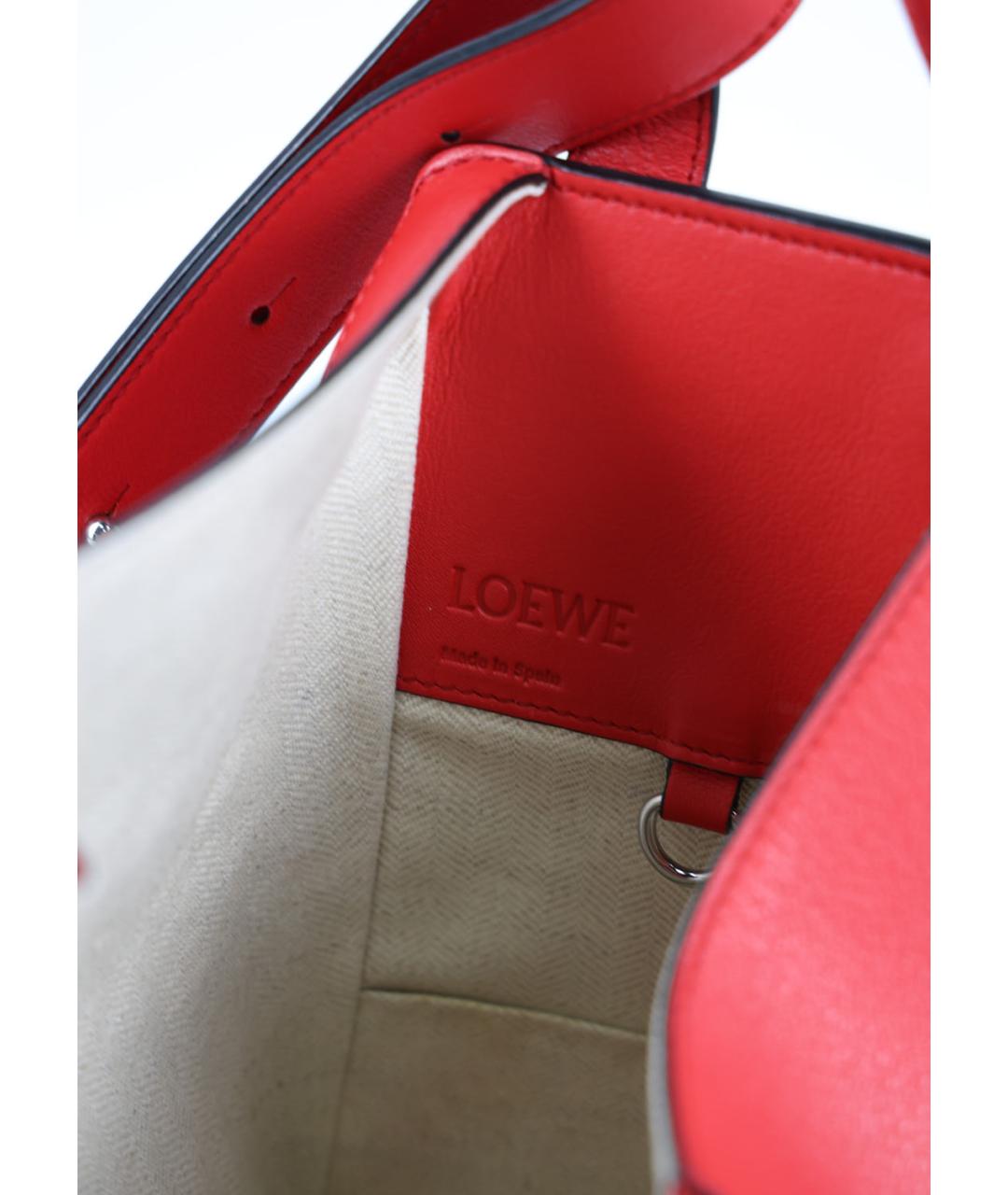 LOEWE Красная кожаная сумка с короткими ручками, фото 5