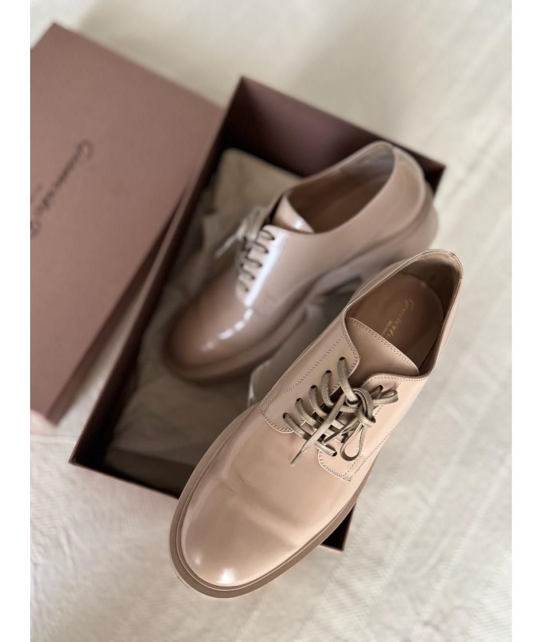 GIANVITO ROSSI Бежевые кожаные брогги и оксфорды, фото 5