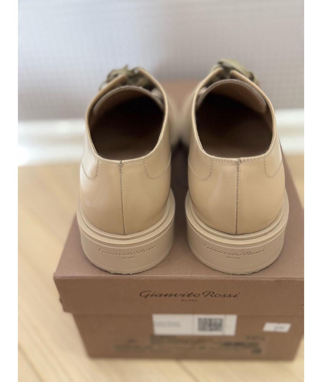 GIANVITO ROSSI Бежевые кожаные брогги и оксфорды, фото 4