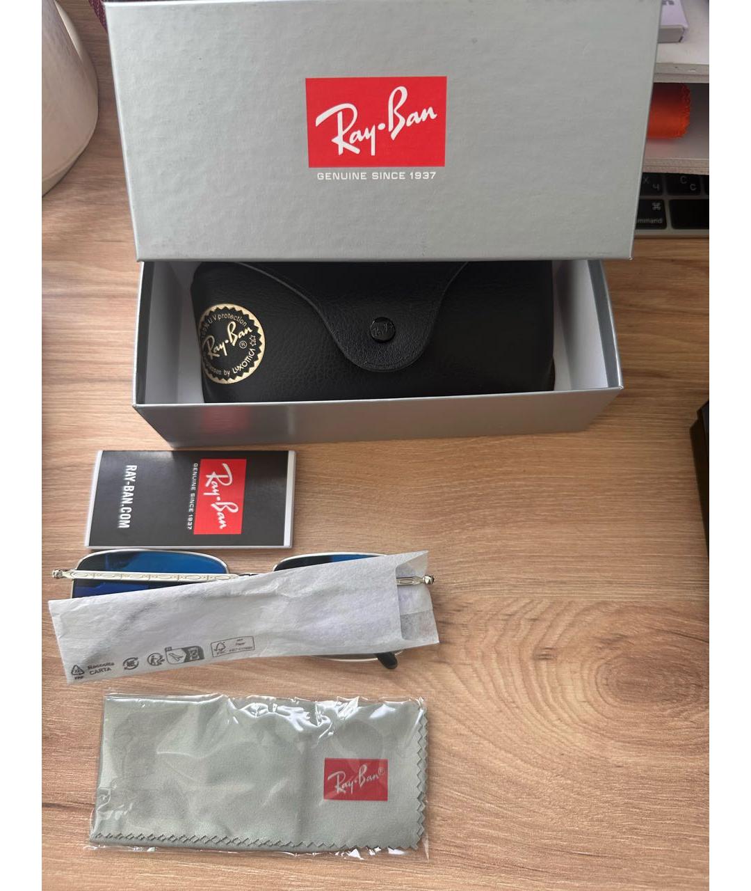 RAY BAN Металлические солнцезащитные очки, фото 6