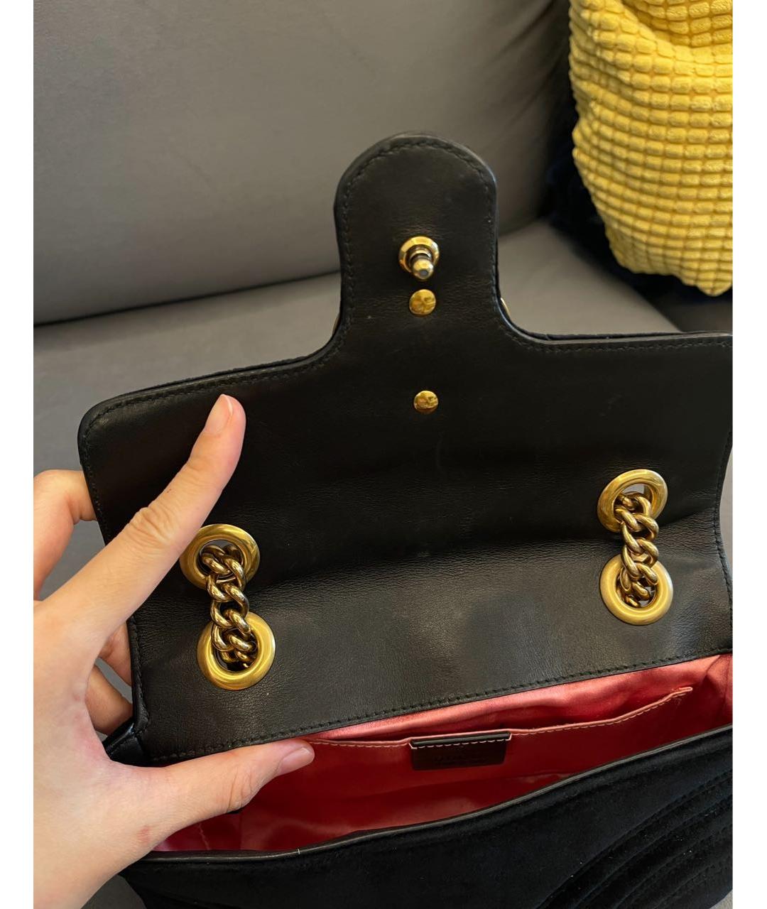 GUCCI Черная бархатная сумка через плечо, фото 4
