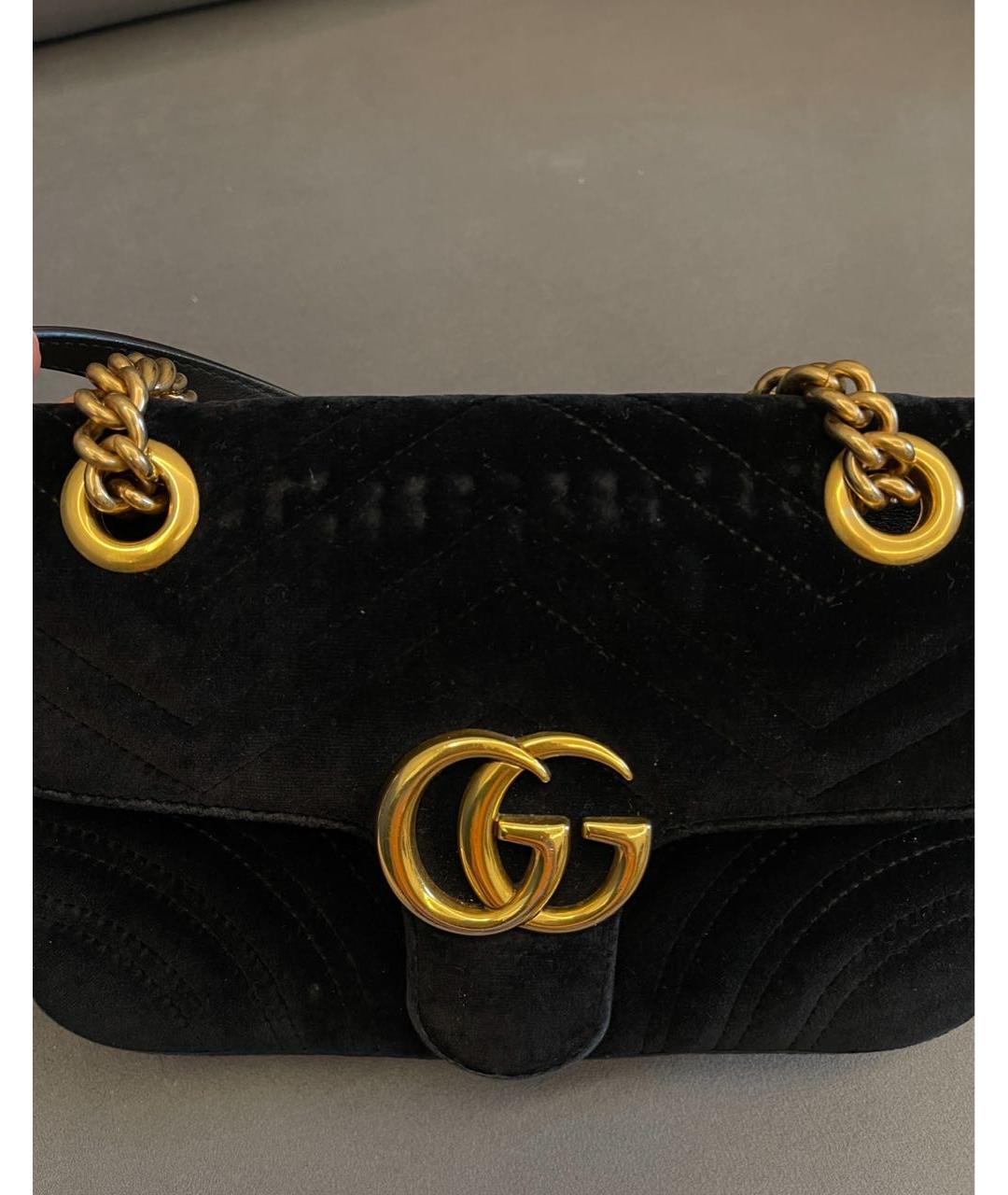 GUCCI Черная бархатная сумка через плечо, фото 2