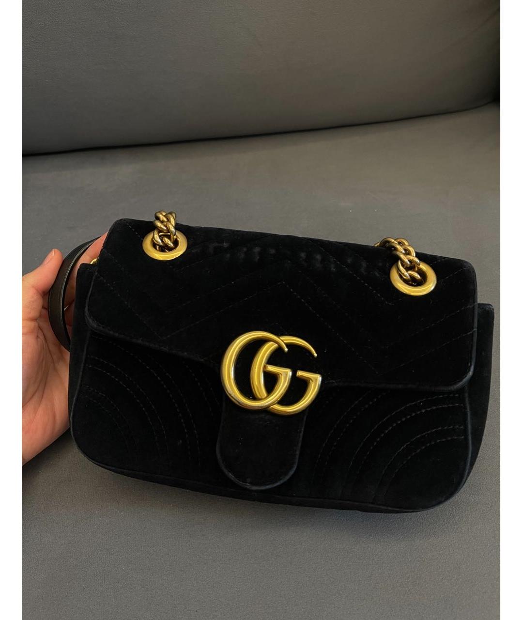 GUCCI Черная бархатная сумка через плечо, фото 9