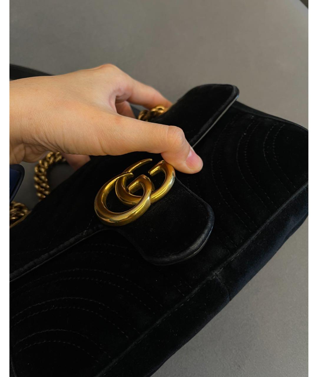 GUCCI Черная бархатная сумка через плечо, фото 7