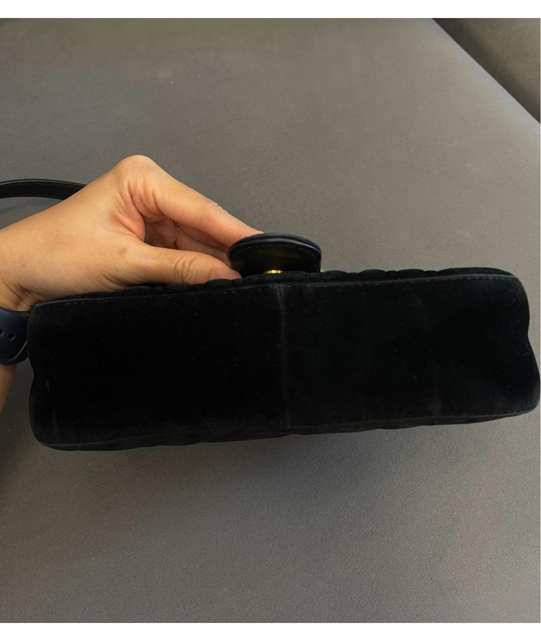 GUCCI Черная бархатная сумка через плечо, фото 8