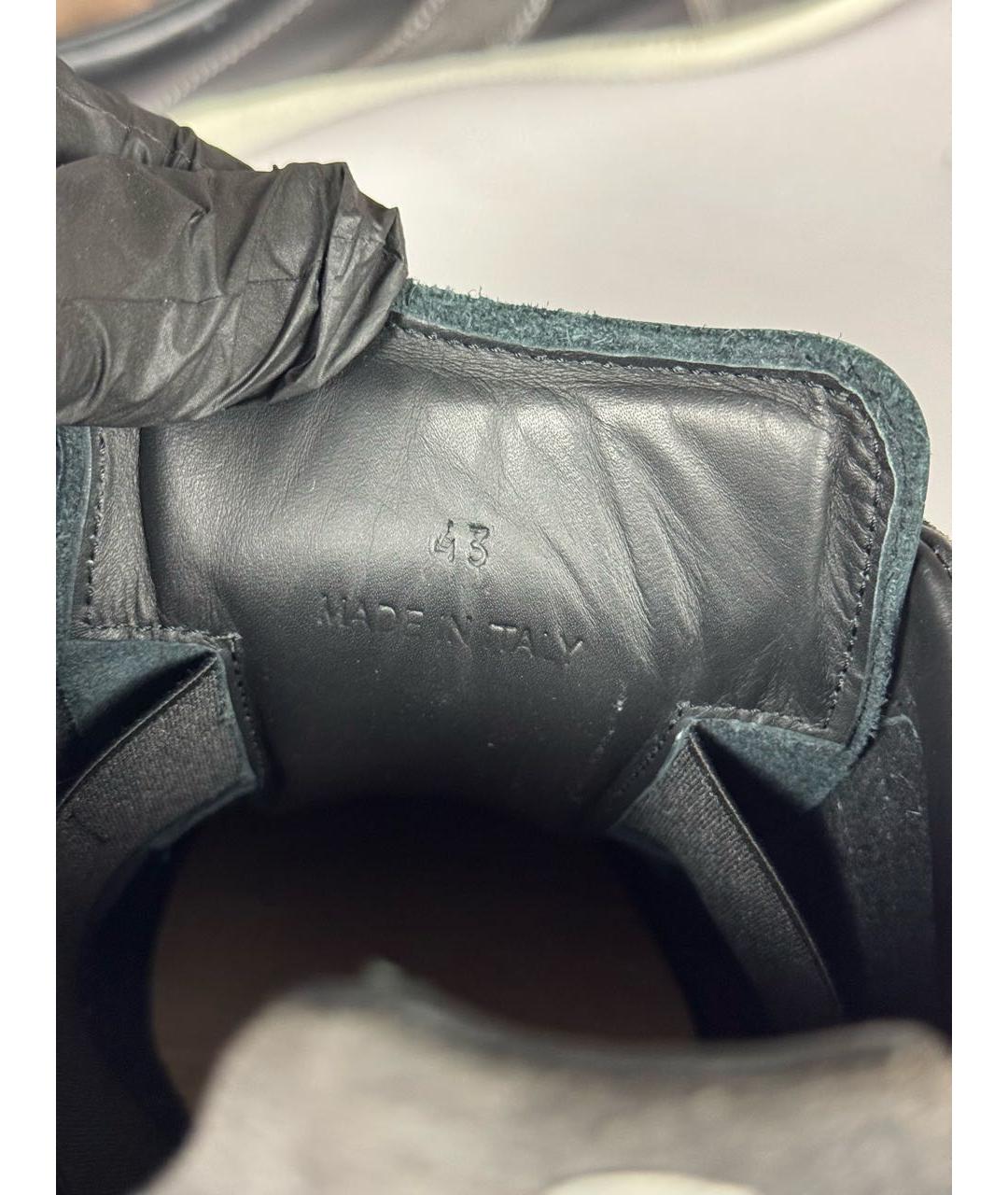 MAISON MARGIELA Черные кожаные низкие кроссовки / кеды, фото 7