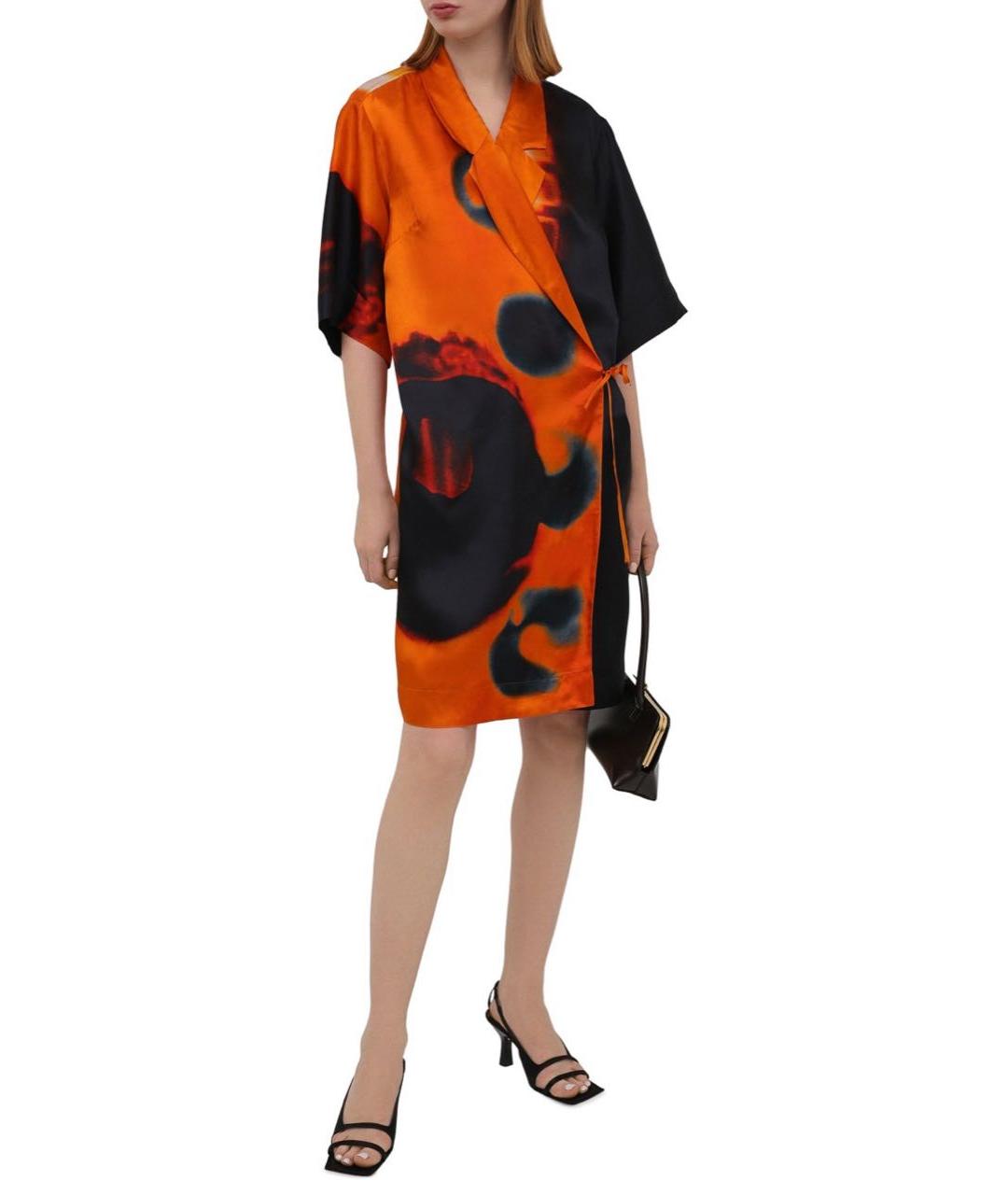 DRIES VAN NOTEN Оранжевое вискозное коктейльное платье, фото 3