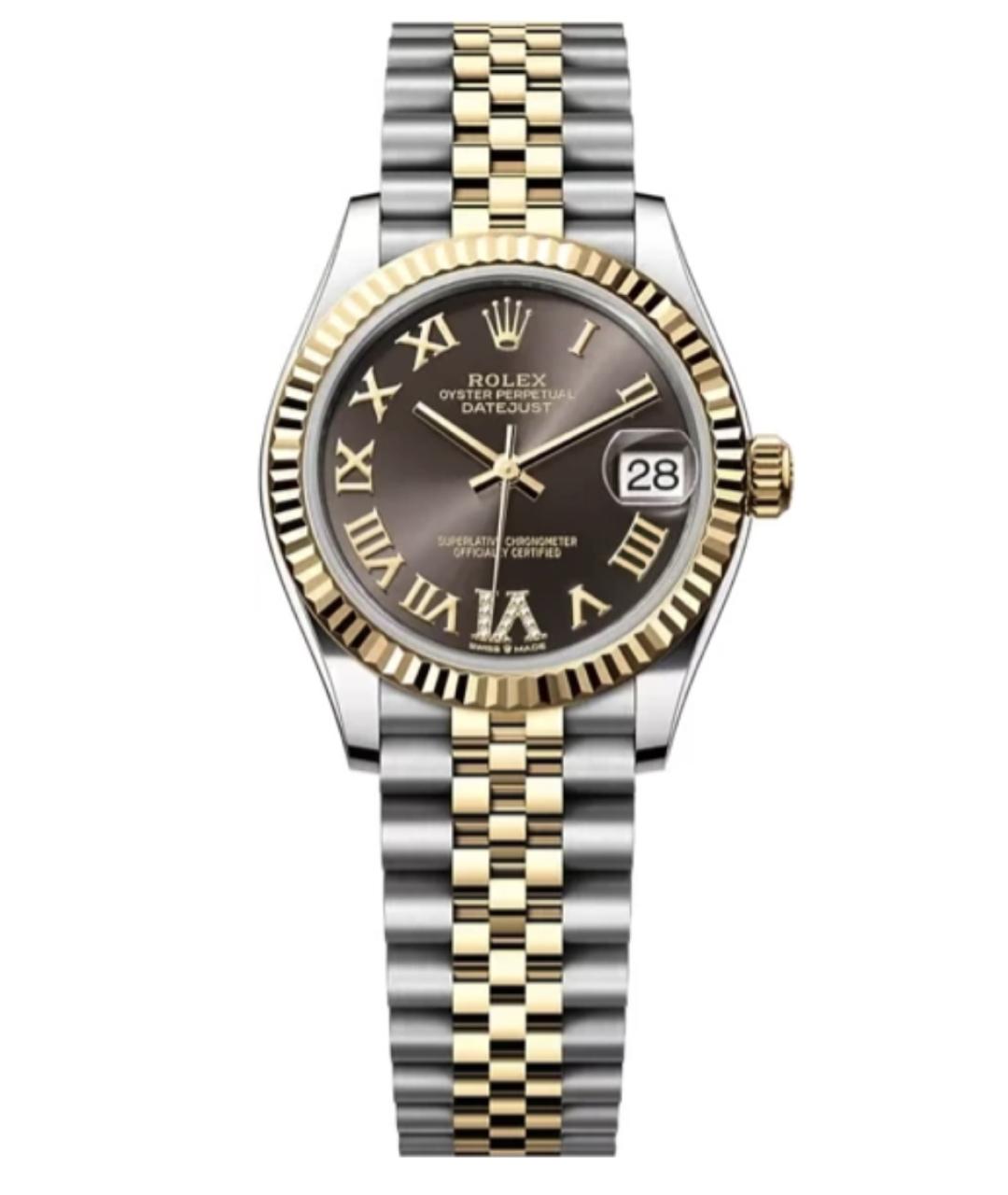 ROLEX Коричневые часы из желтого золота, фото 1