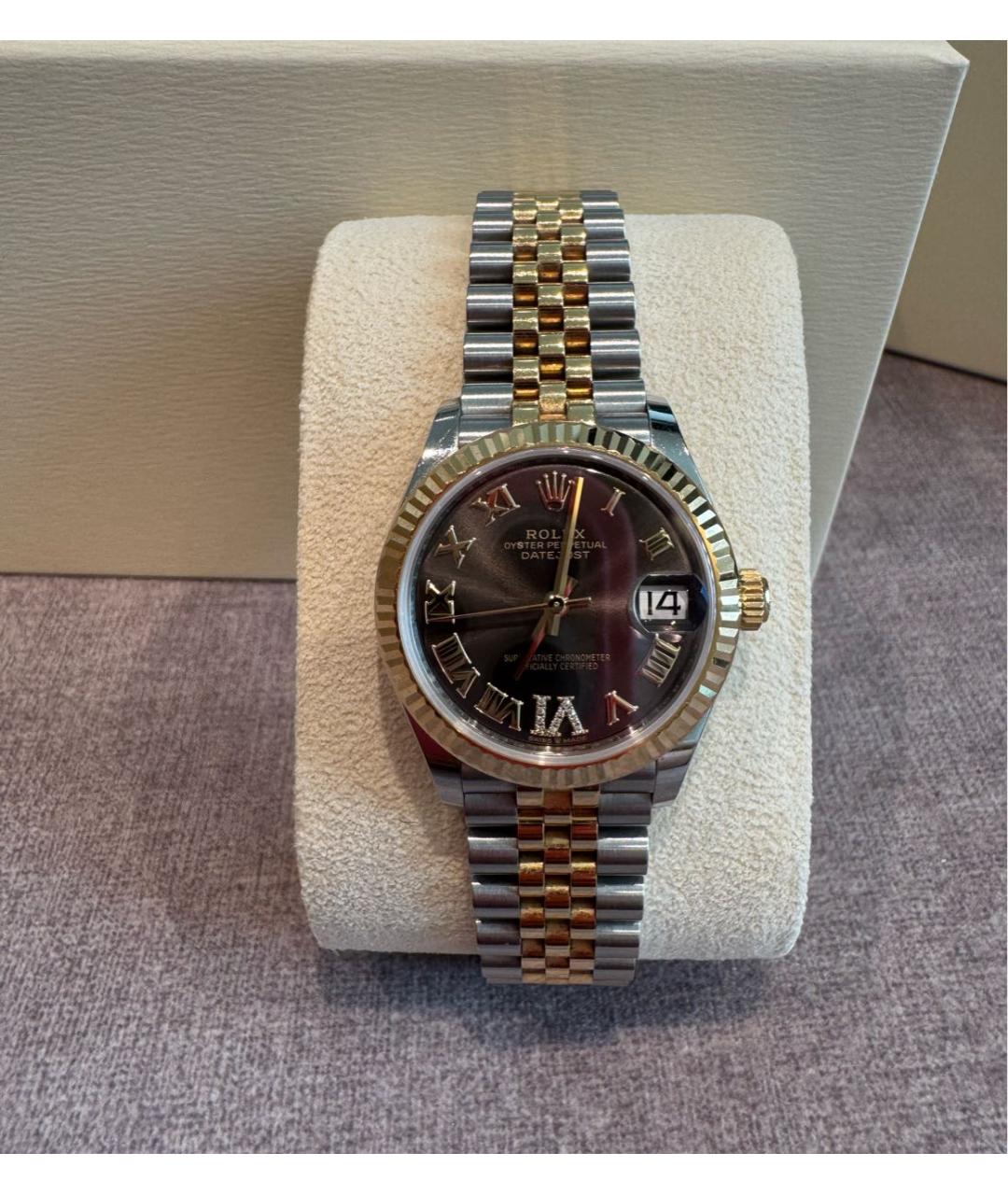ROLEX Коричневые часы из желтого золота, фото 2