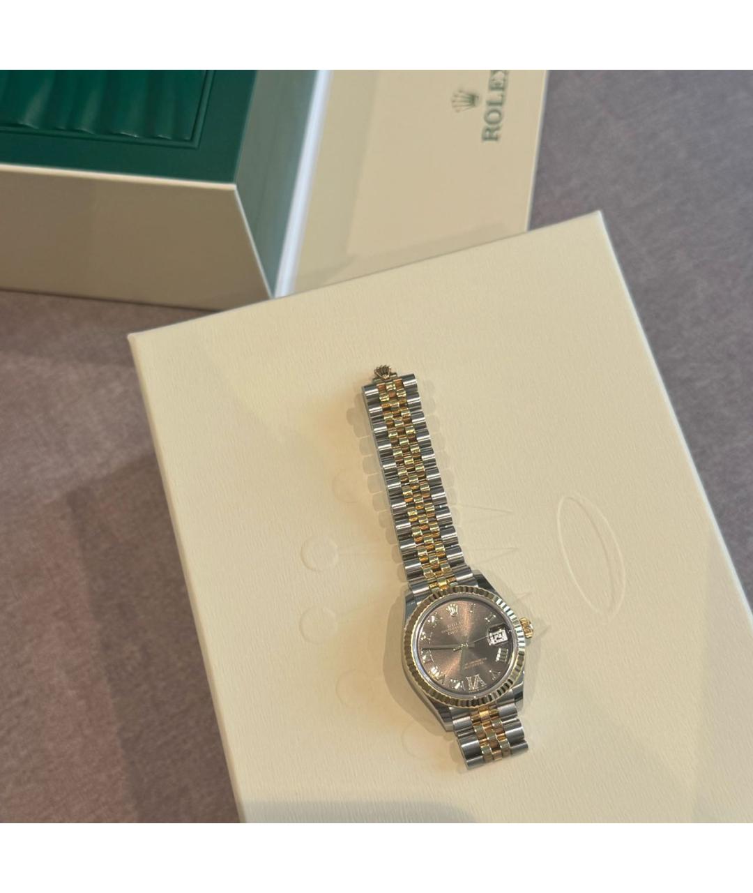 ROLEX Коричневые часы из желтого золота, фото 9