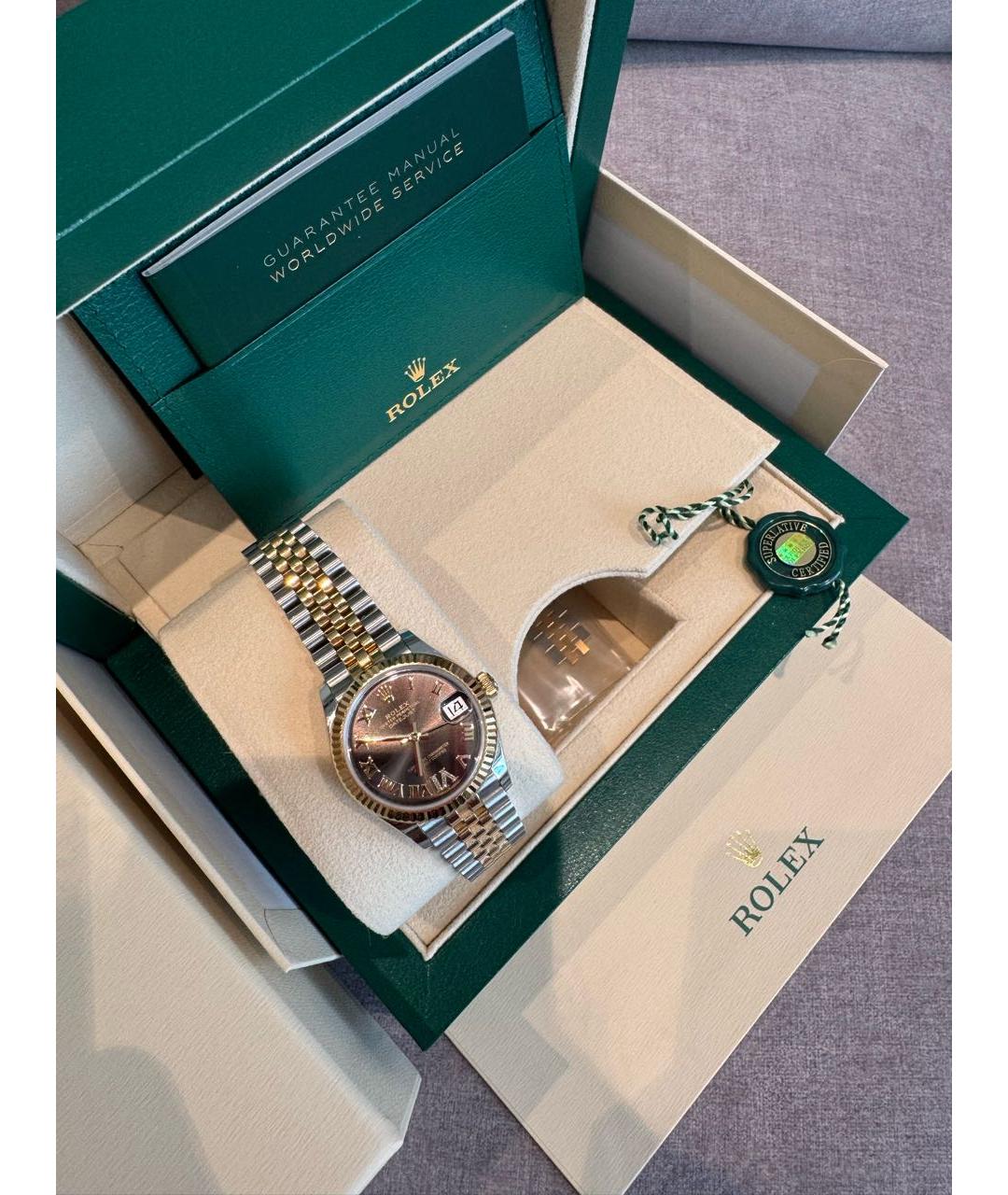 ROLEX Коричневые часы из желтого золота, фото 5