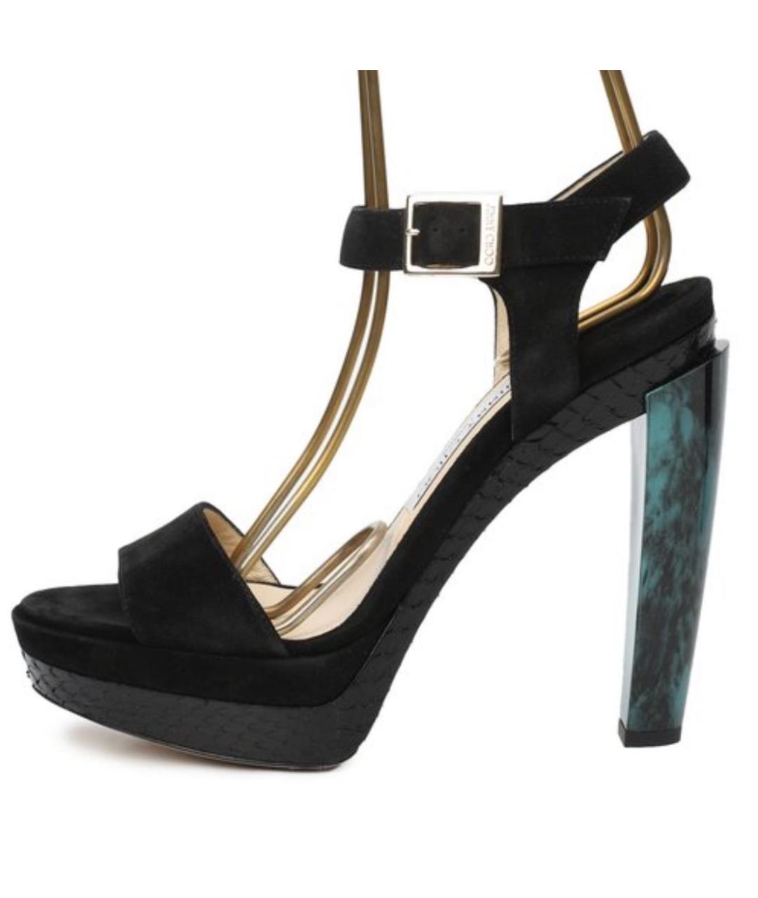 JIMMY CHOO Черные замшевые босоножки, фото 9
