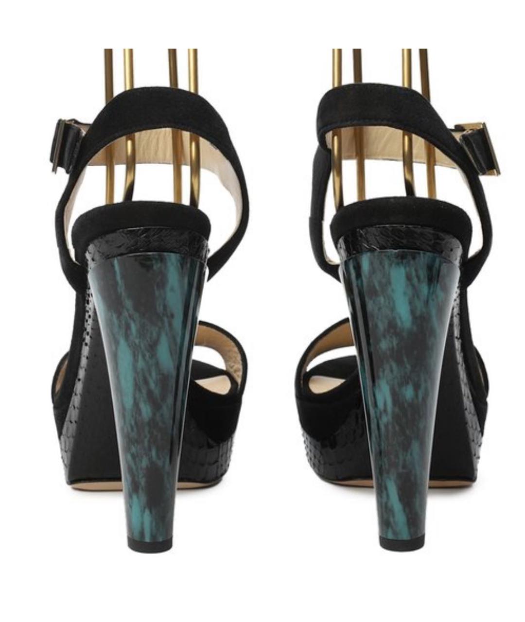 JIMMY CHOO Черные замшевые босоножки, фото 4