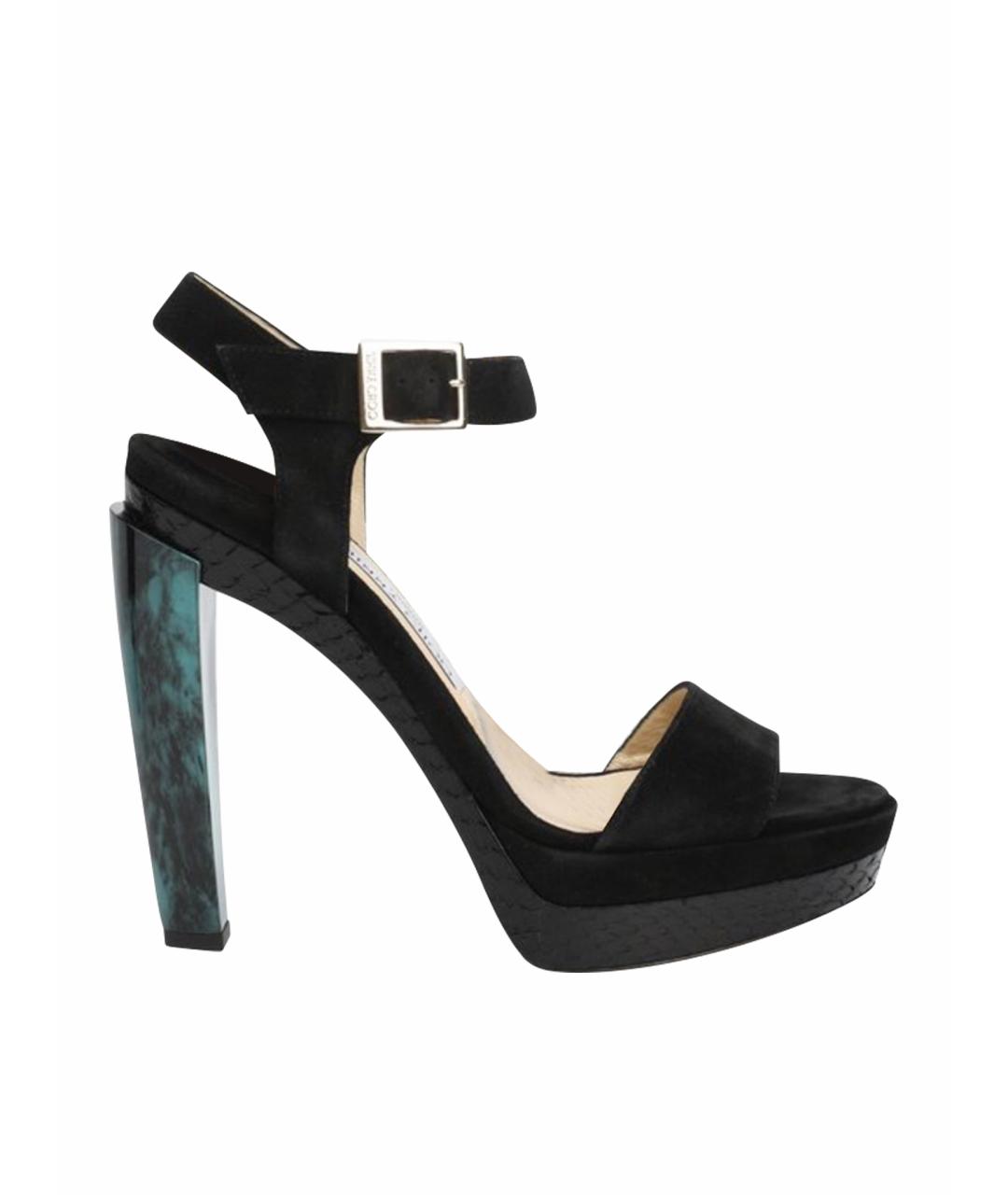 JIMMY CHOO Черные замшевые босоножки, фото 1