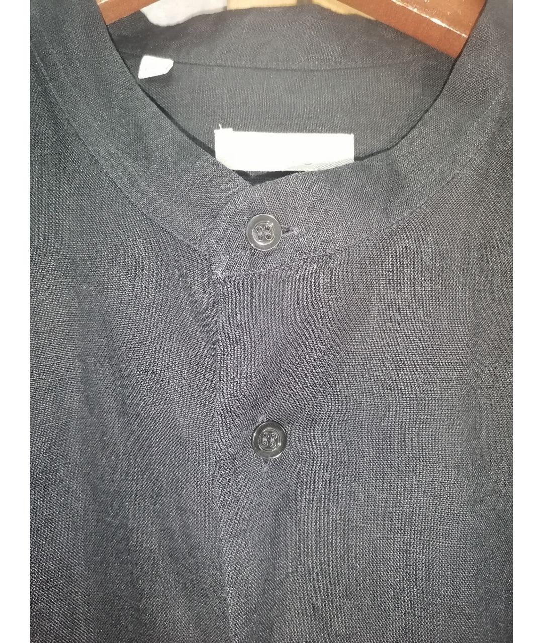 ERMENEGILDO ZEGNA XXX Черная льняная кэжуал рубашка, фото 4