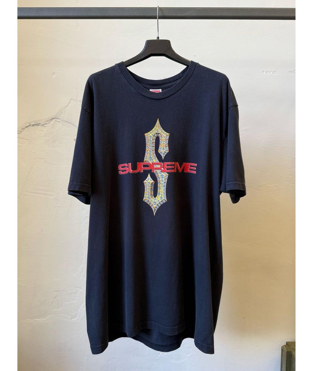 SUPREME Черная хлопковая футболка, фото 6