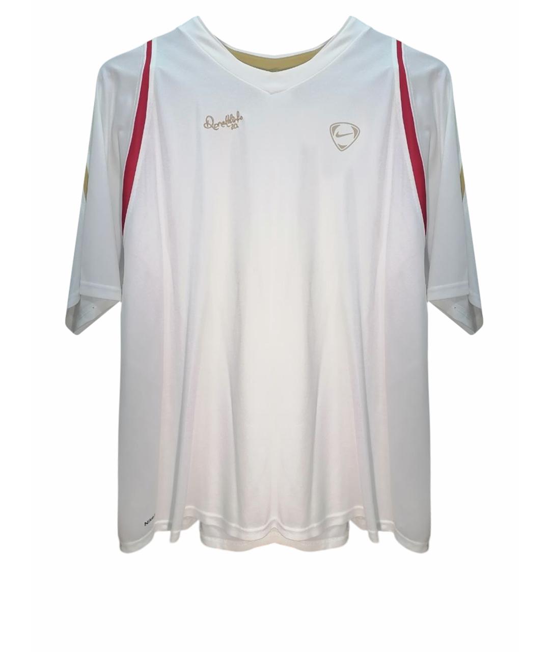 NIKE Белая хлопко-полиэстеровая футболка, фото 1