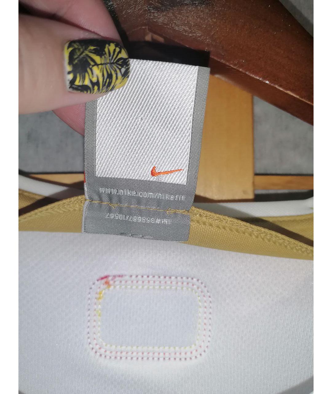 NIKE Белая хлопко-полиэстеровая футболка, фото 6