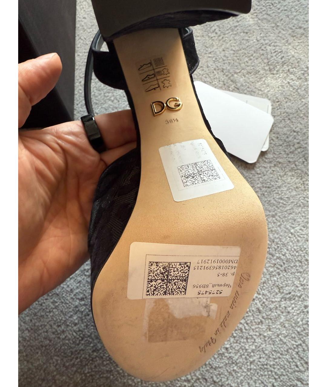 DOLCE&GABBANA Черные босоножки, фото 5