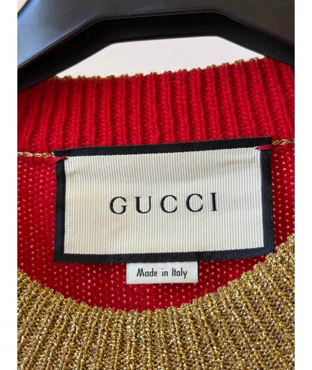 GUCCI Красный шерстяной джемпер / свитер, фото 4