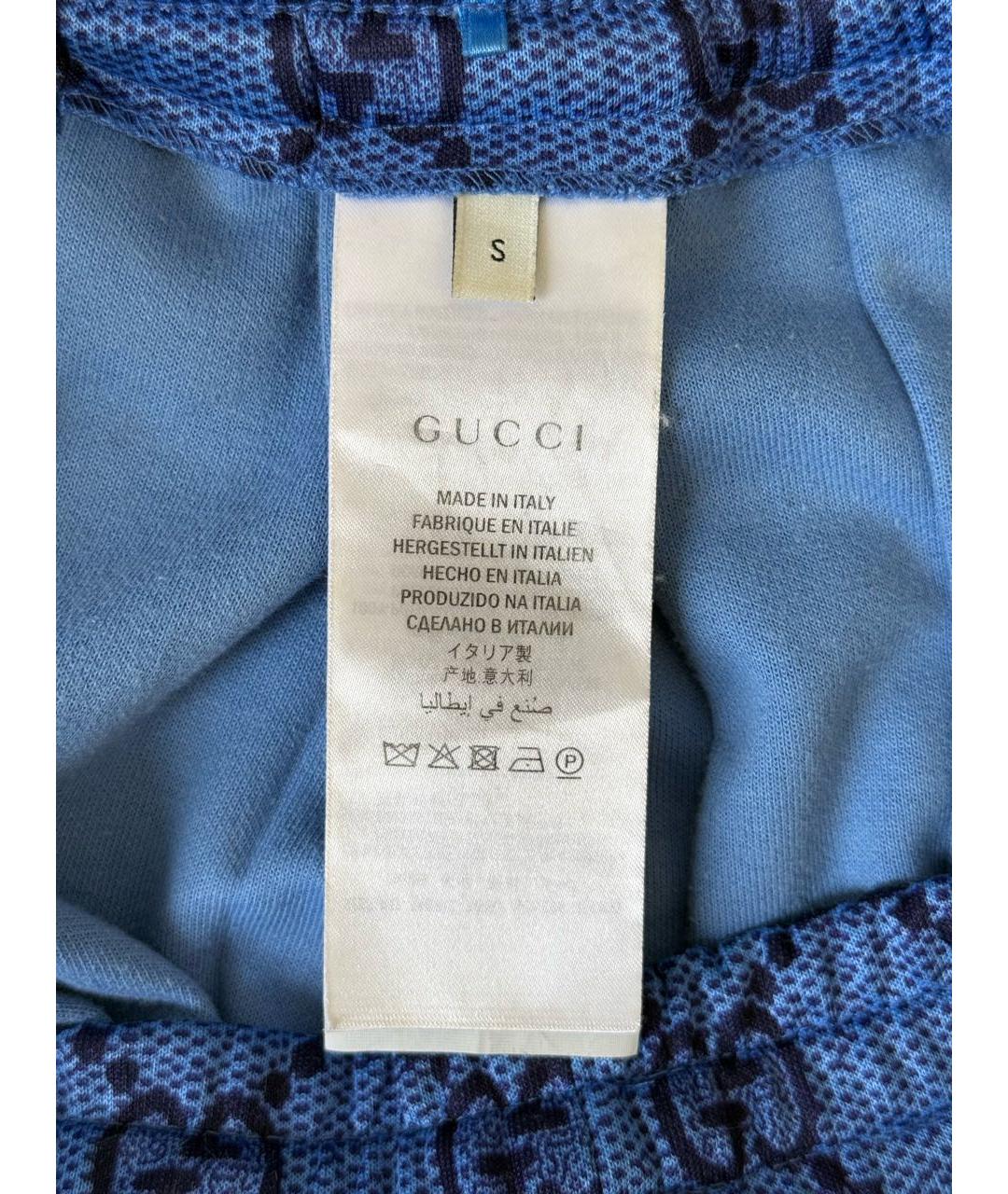 GUCCI Синяя вискозная юбка-шорты, фото 4