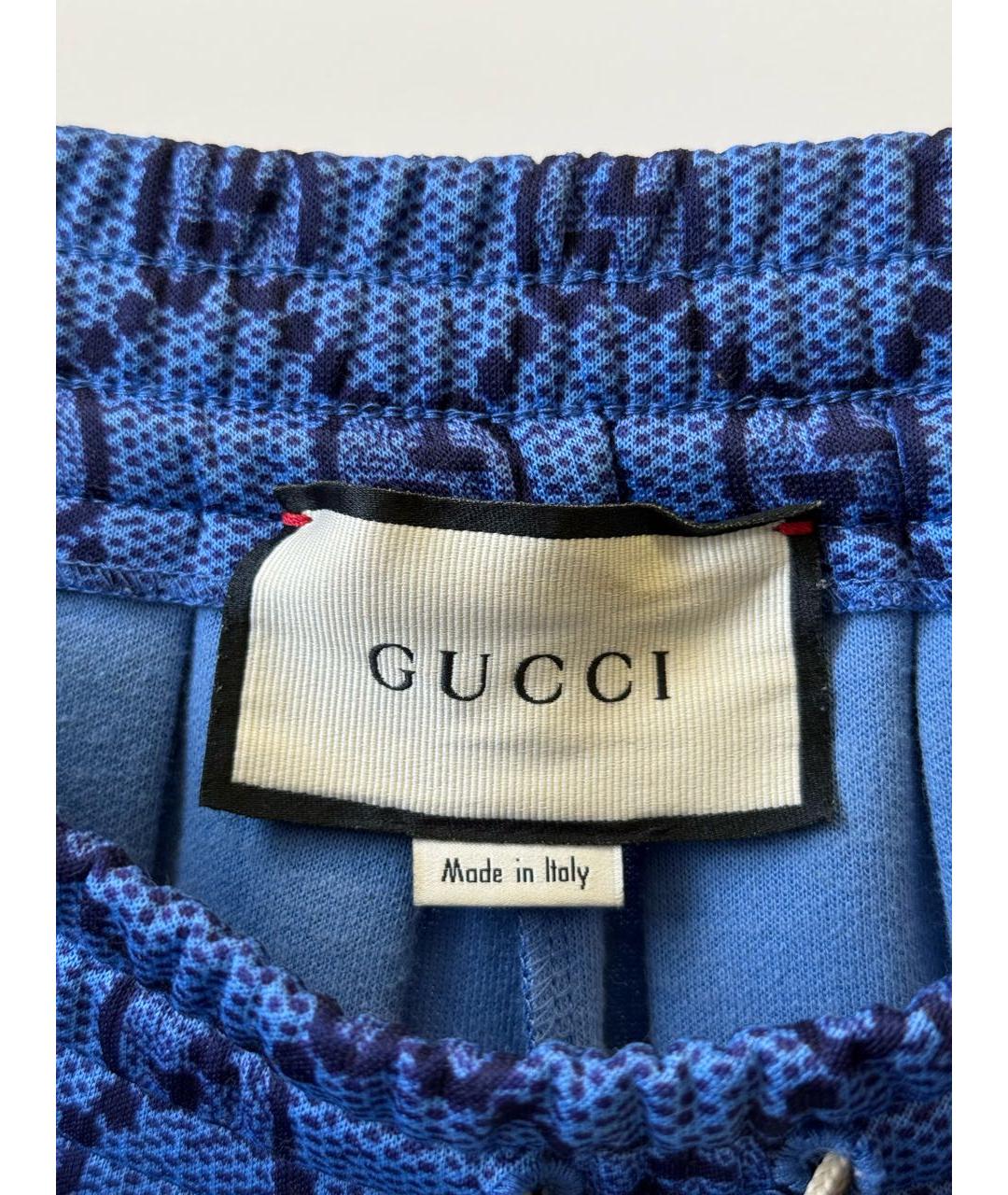 GUCCI Синяя вискозная юбка-шорты, фото 3