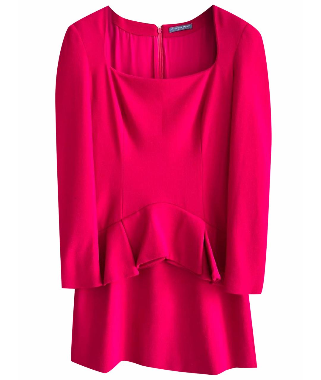 ALEXANDER MCQUEEN Красное шерстяное повседневное платье, фото 1