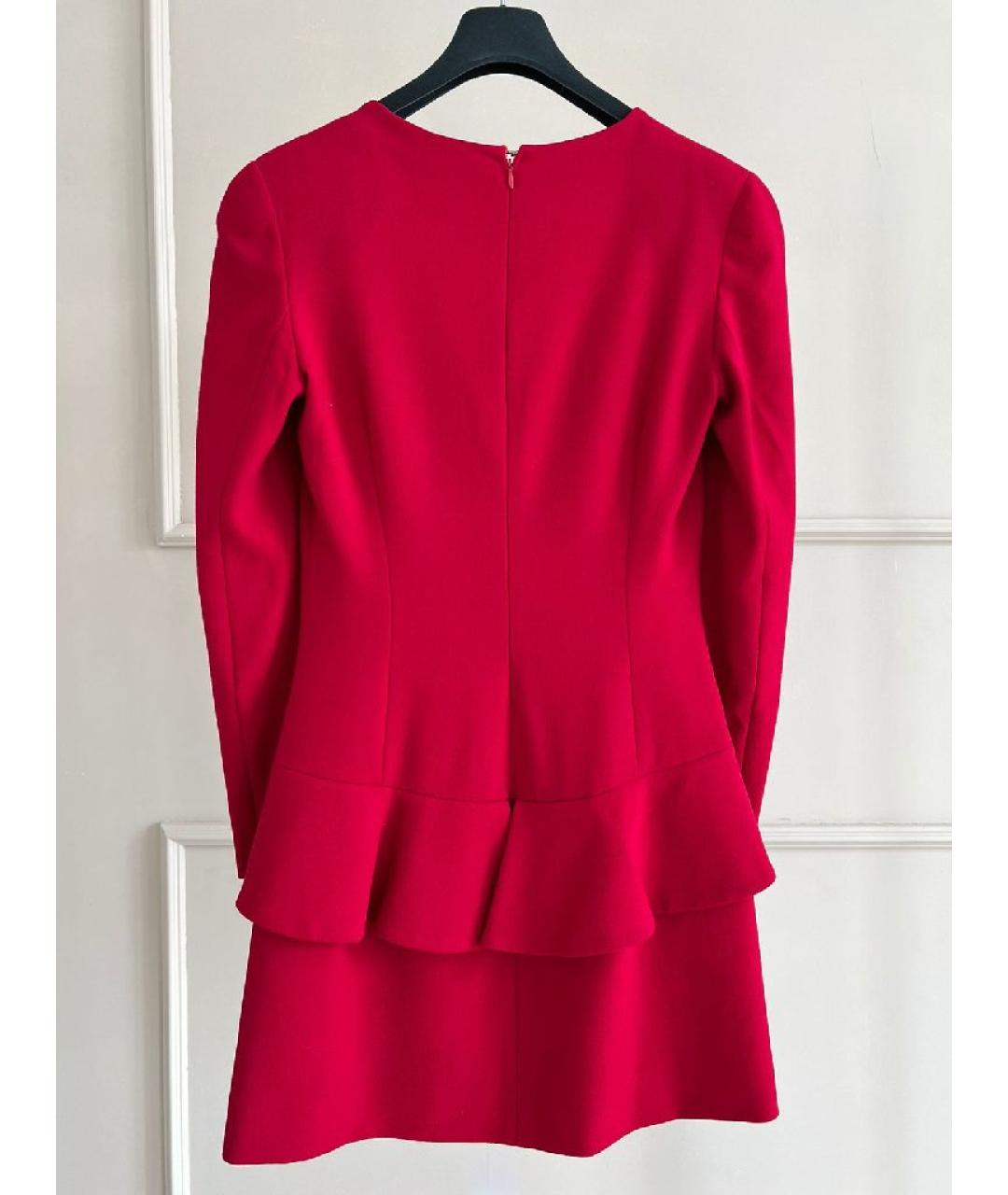 ALEXANDER MCQUEEN Красное шерстяное повседневное платье, фото 2