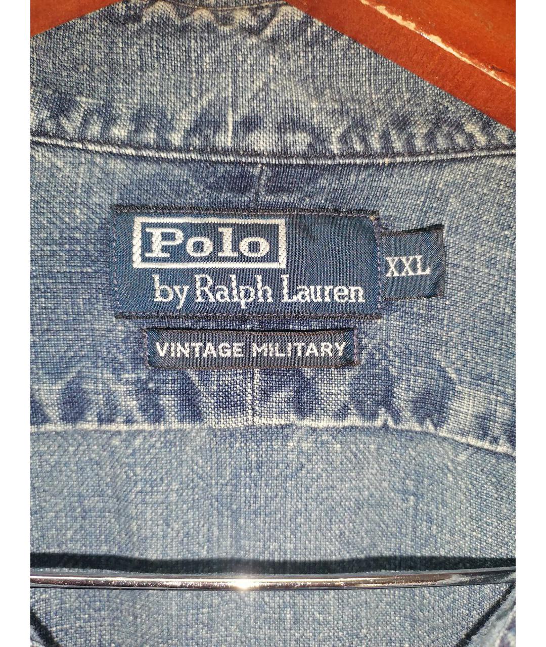 POLO RALPH LAUREN Синяя льняная кэжуал рубашка, фото 3