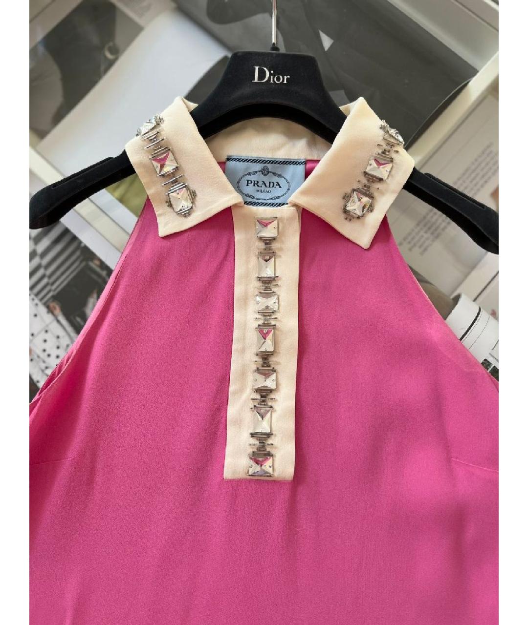 PRADA Розовый вискозный сарафан, фото 3
