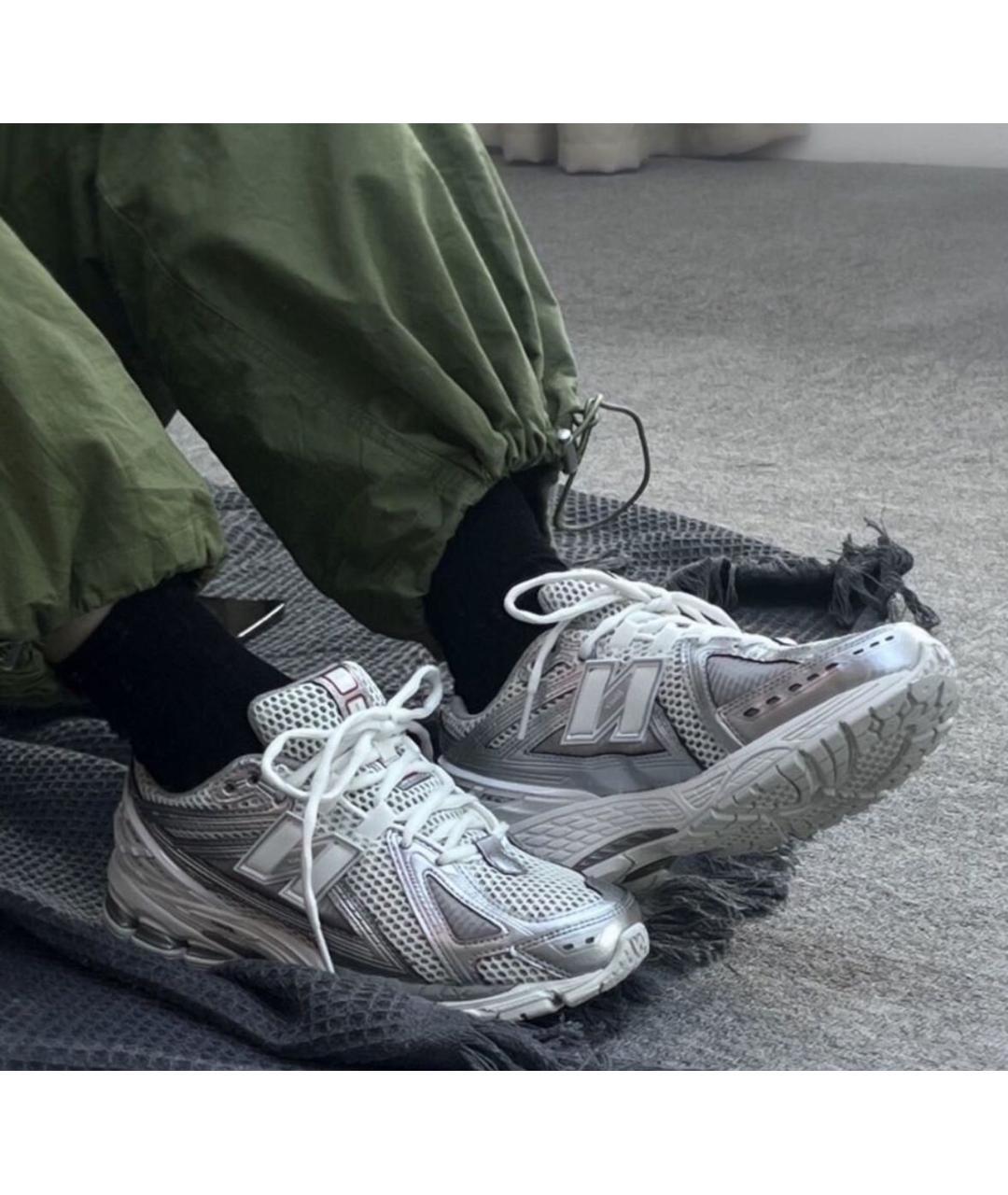 NEW BALANCE Серебряные текстильные низкие кроссовки / кеды, фото 8