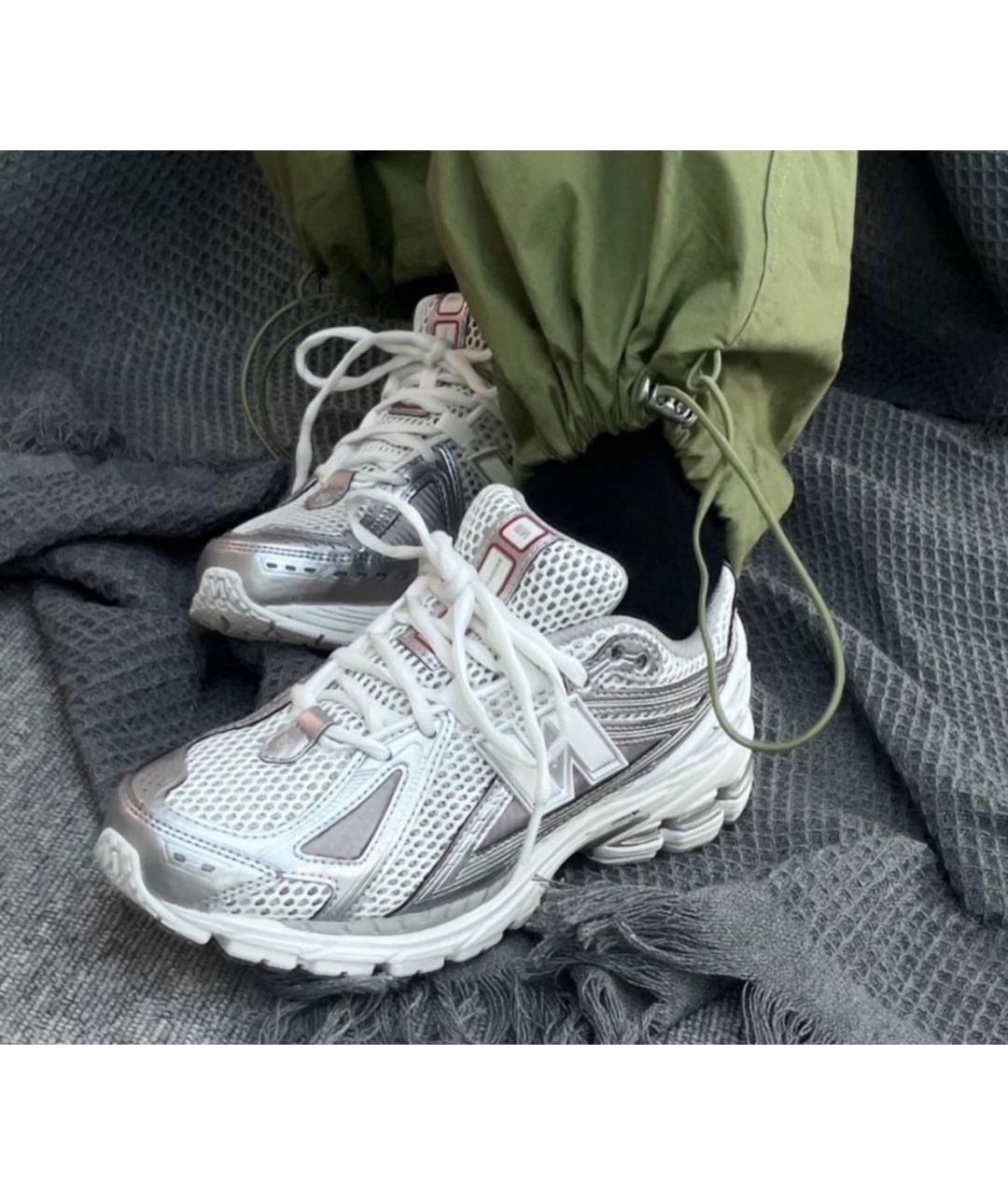 NEW BALANCE Серебряные текстильные низкие кроссовки / кеды, фото 5