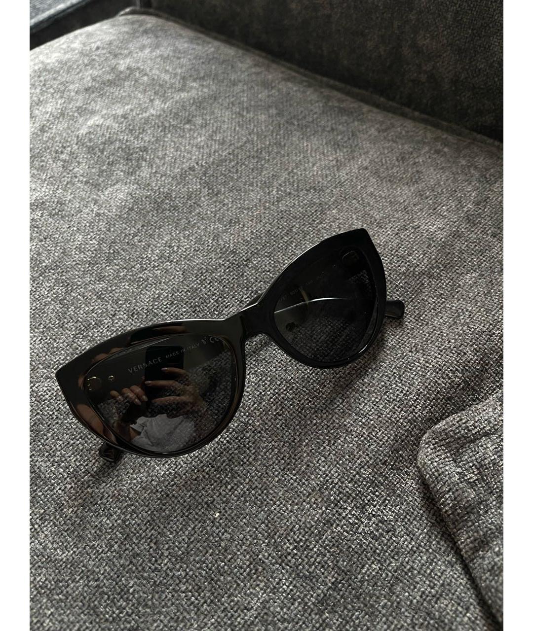 VERSACE Черные пластиковые солнцезащитные очки, фото 9