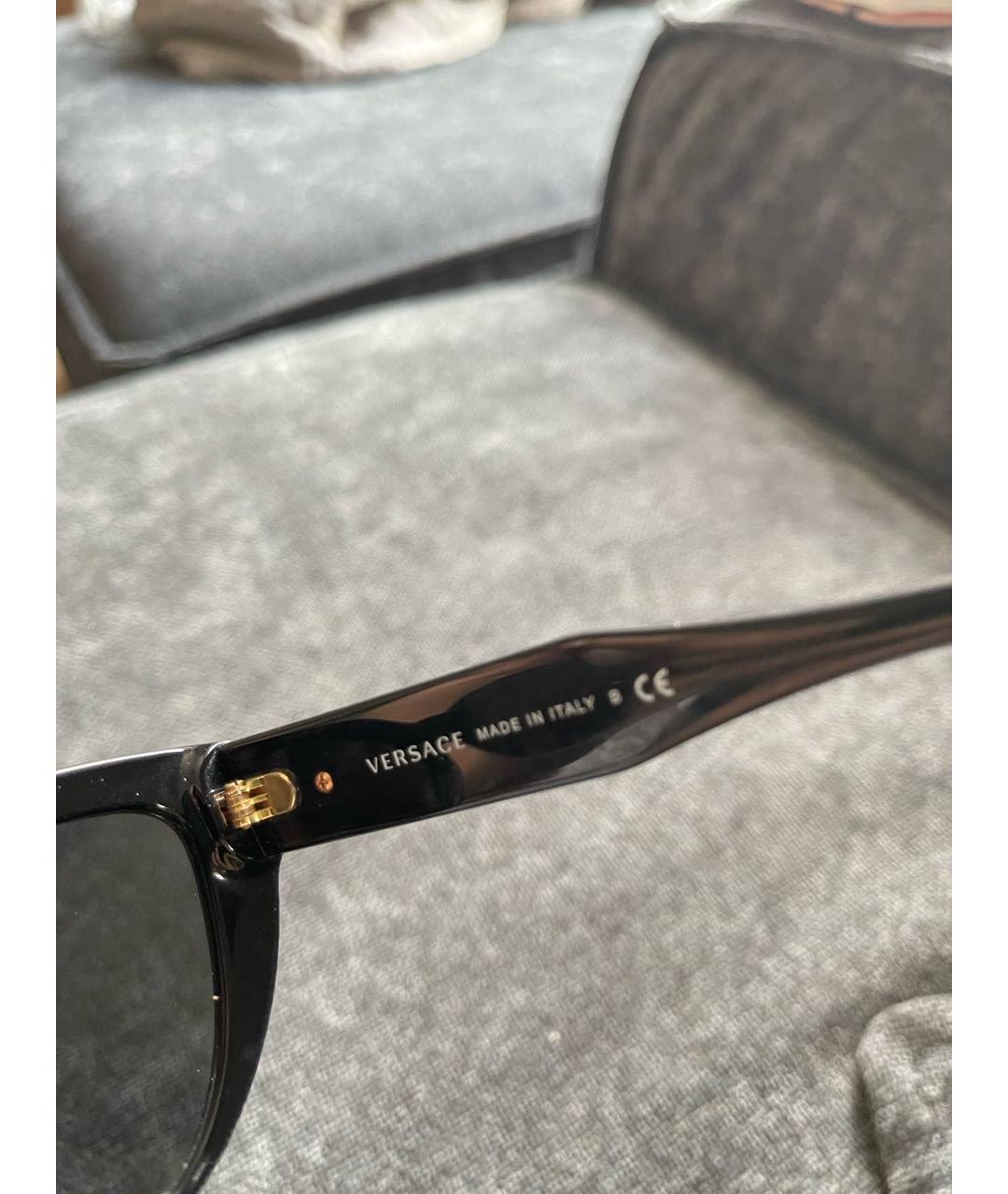 VERSACE Черные пластиковые солнцезащитные очки, фото 5