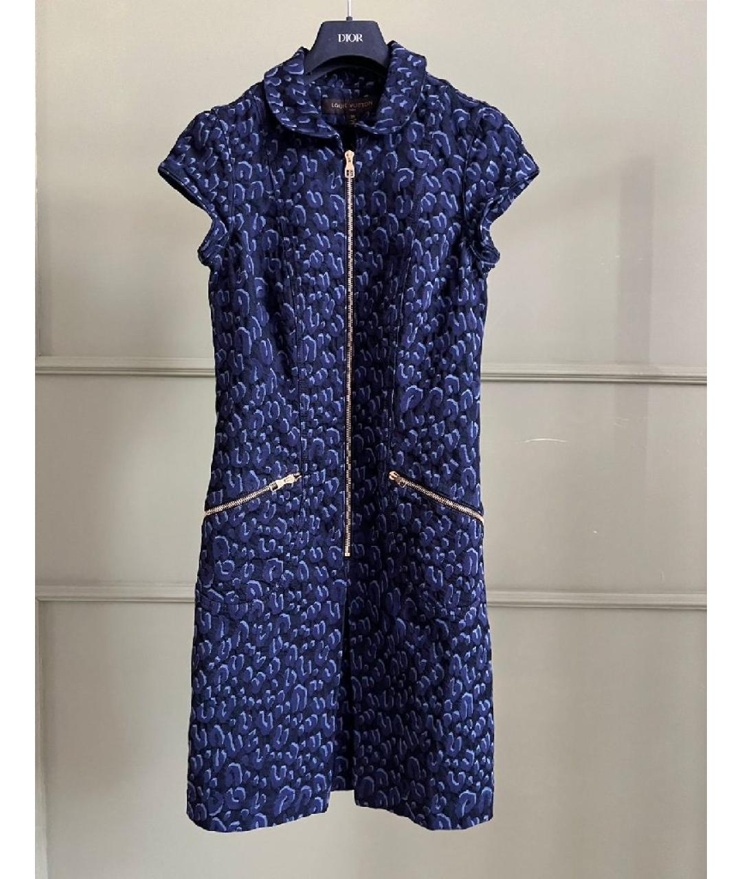LOUIS VUITTON Темно-синее хлопковое повседневное платье, фото 9